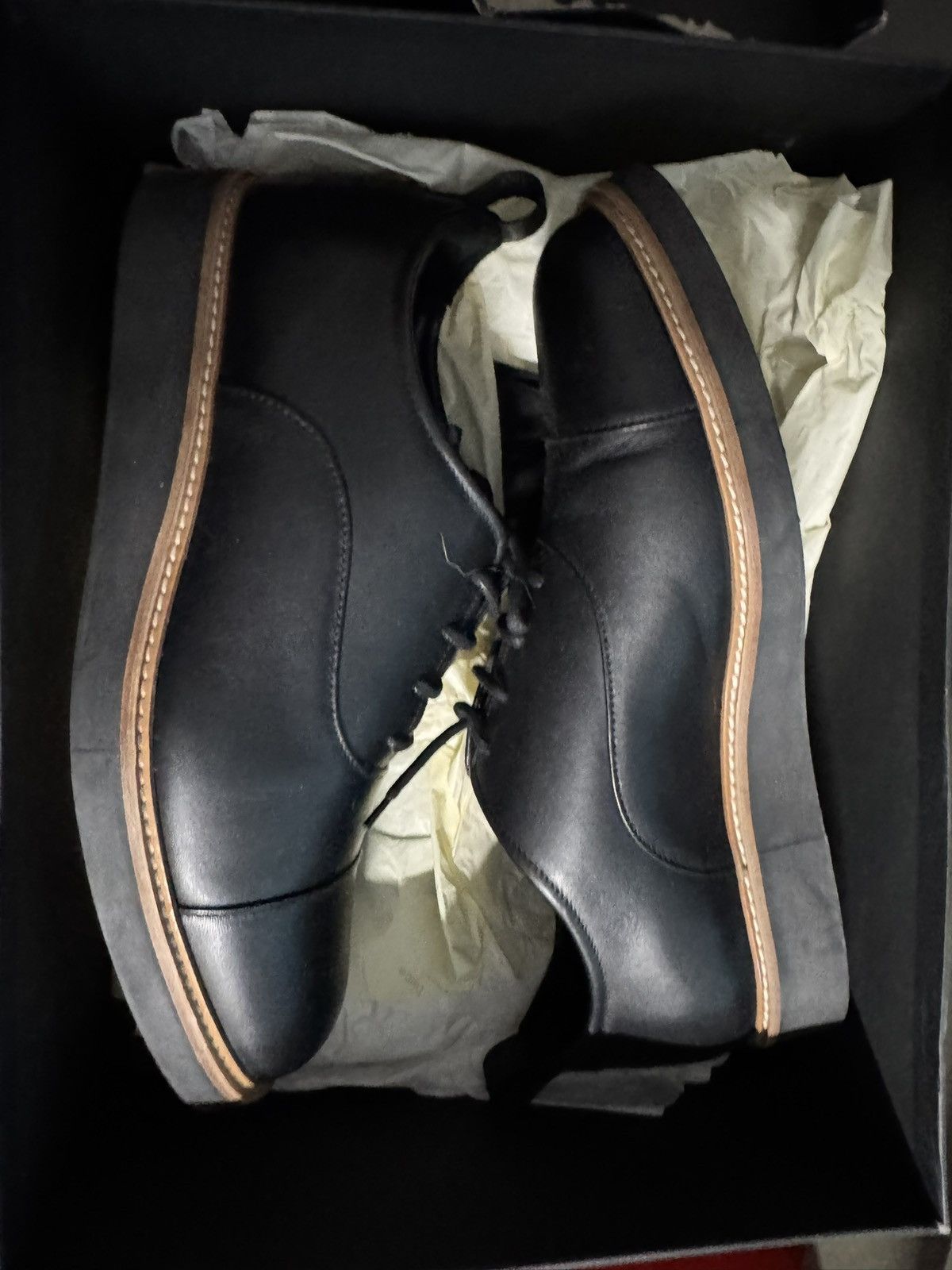 Rag & Bone Rag & Bone Black Leather Liam Shoe Size 11 Size US 11 / EU 44 - 1 Thumbnail