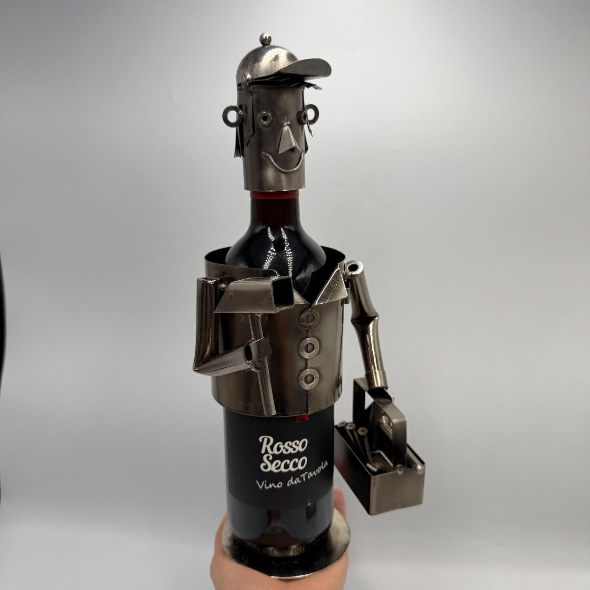 Vintage Vintage Metal Builder Wine Bottle Holder Stand Sculpture Size ONE SIZE - 2 Thumbnail