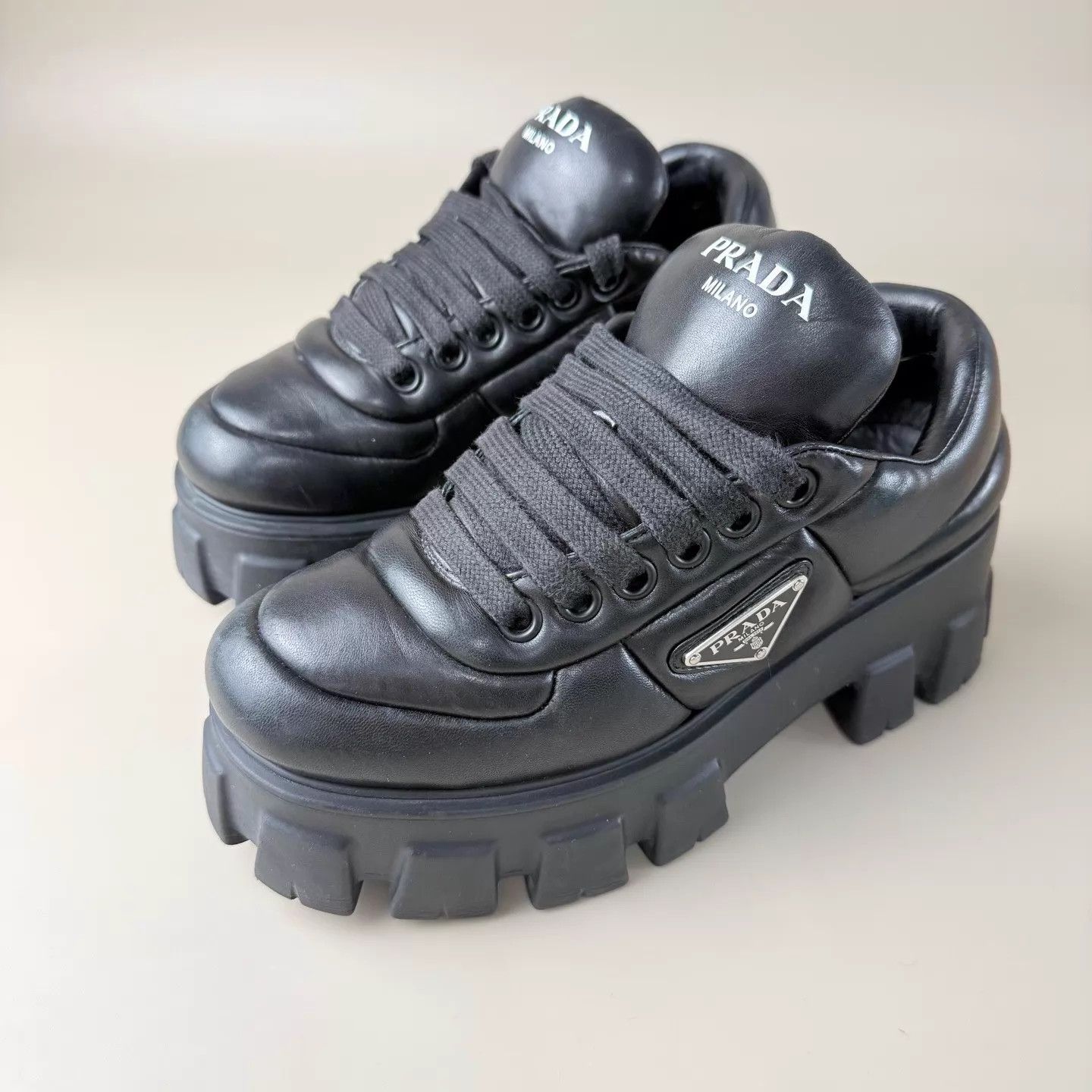 Prada Prada Black Cog Shoes Women's 36.5 Size US 6 / IT 36 - 1 Thumbnail