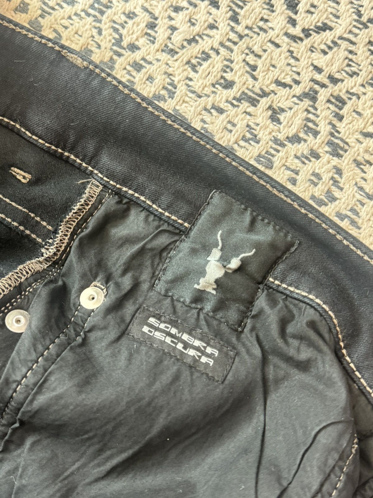 Rick Owens Drkshdw RICK OWENS DRKSHDW Black Denim Bladder Pants Size US 34 / EU 50 - 6 Thumbnail