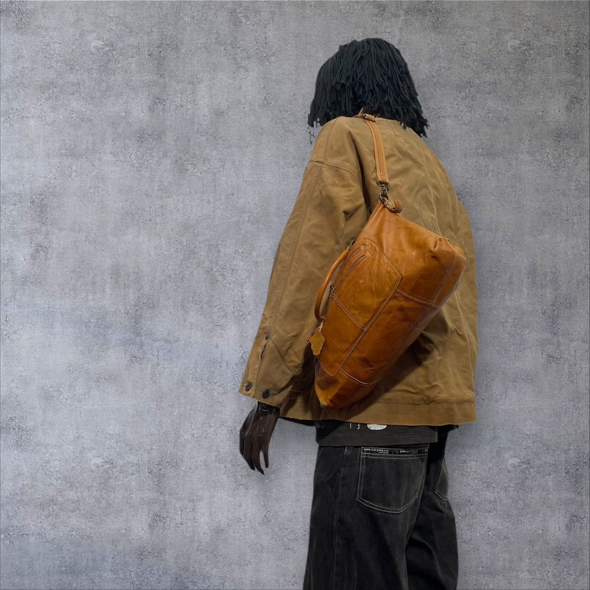 Japanese Brand Full Leather Patina Cuir Jovier Cube Tote Shoulder Bag 1🟩1 Size ONE SIZE - 1 Thumbnail