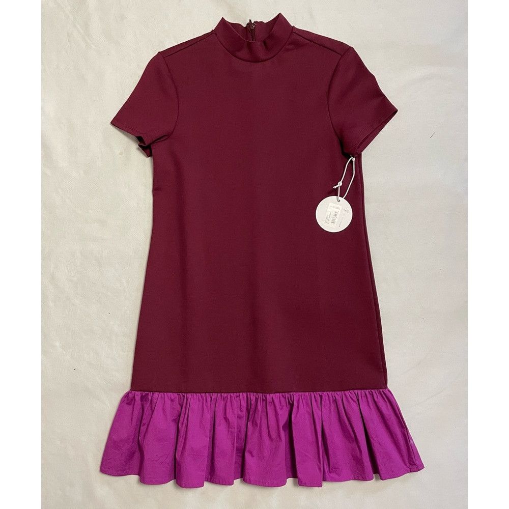 Staud NWT New $235 Staud Diam Colorblock High-Neck Ruffle Dress S Size XS / US 0-2 / IT 36-38 - 5 Thumbnail