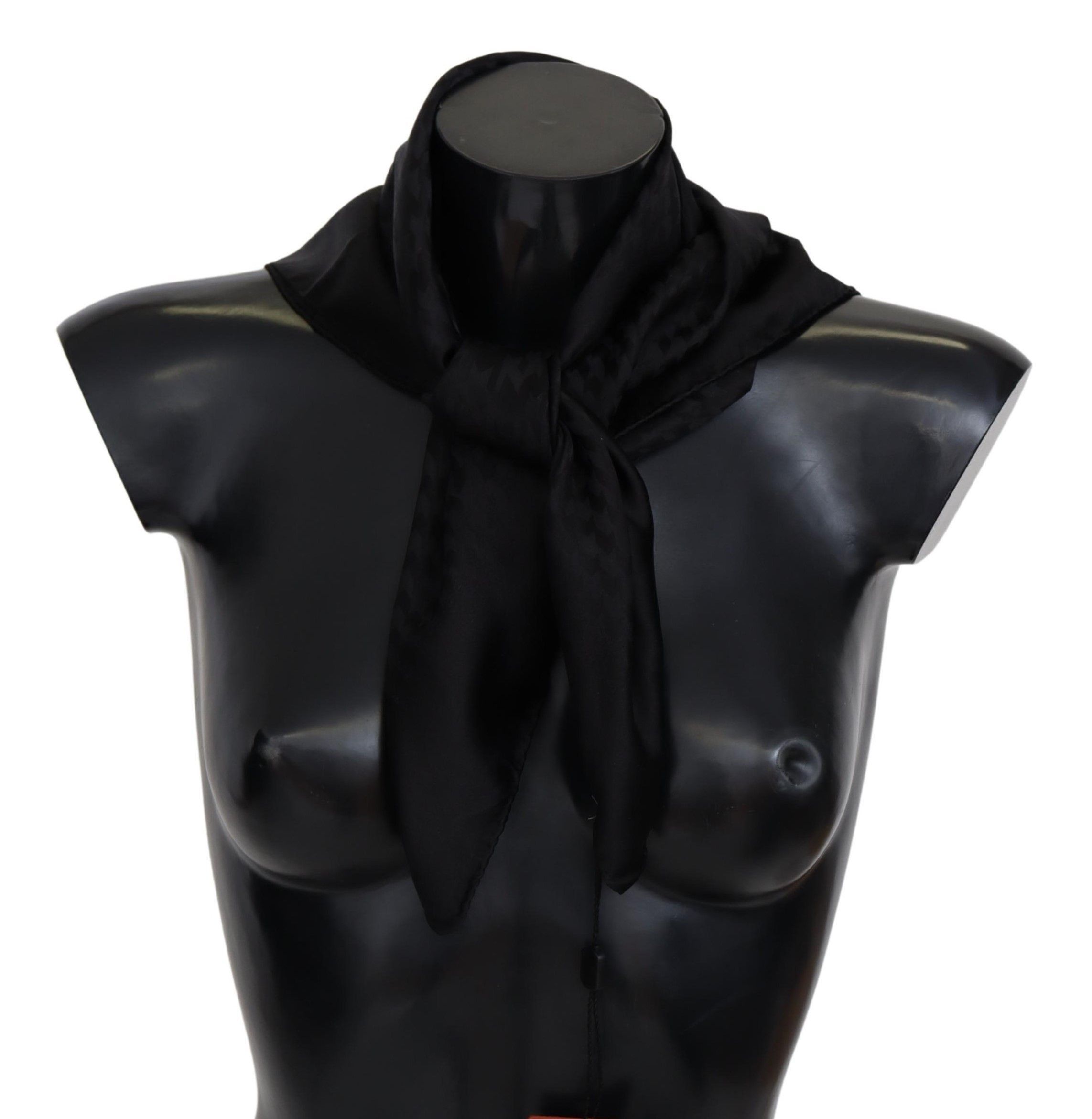 Missoni Elegant Black Wool Scarf with Embroidered Men's Logo Size ONE SIZE - 1 Thumbnail