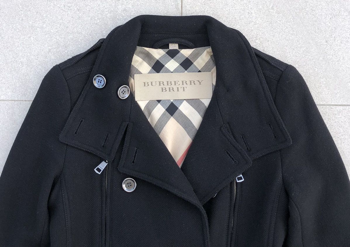 Burberry Burberry Brit Black Wool Blend Zip-Pocket Trench Coat Size M / US 6-8 / IT 42-44 - 20 Thumbnail