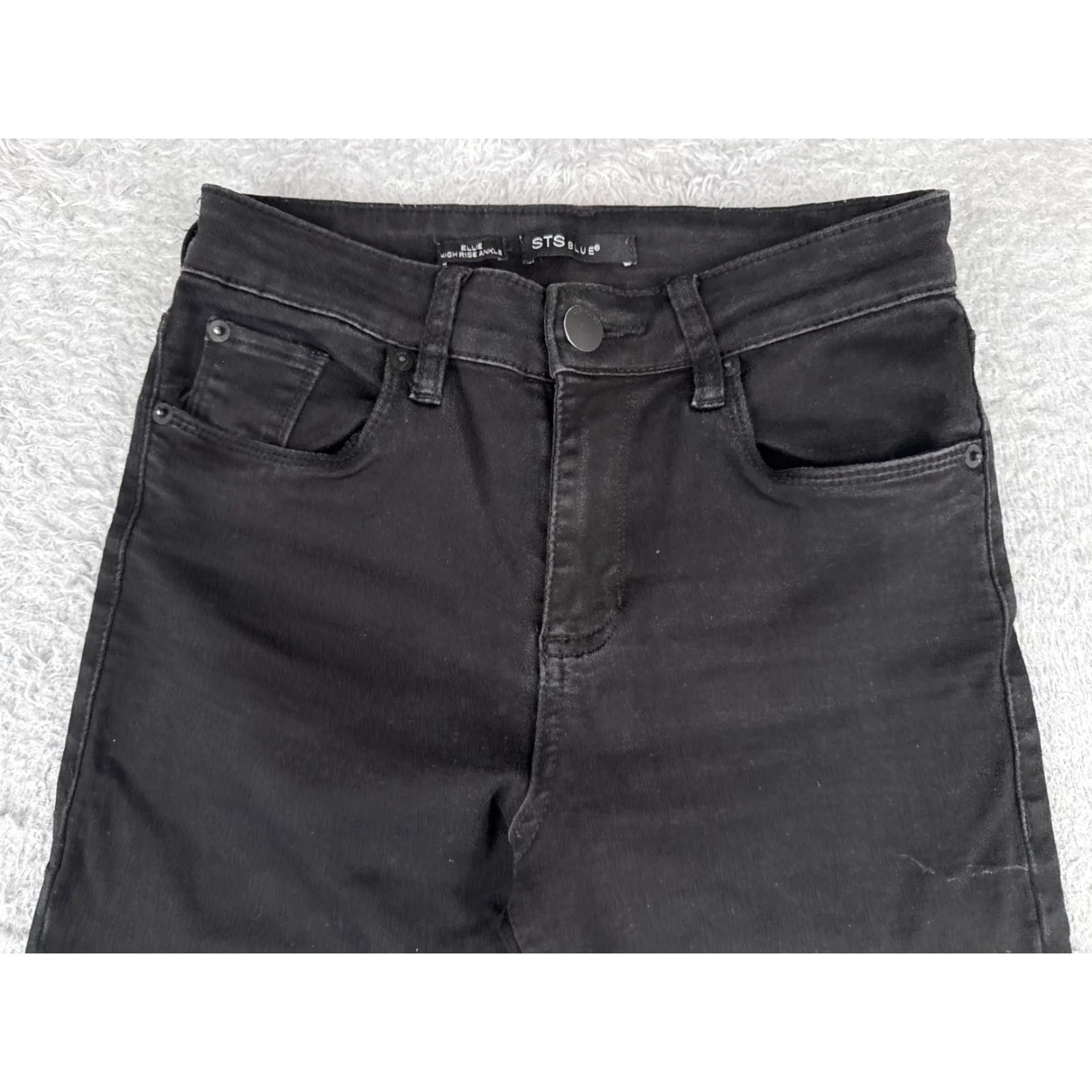 Vintage STS Blue Jeans Women Slim Black 25x26 Adult Regular Ankle Cotton Denim 5-Pocket 26" Inseam Mens? Size 42" / US 20 - 4 Thumbnail