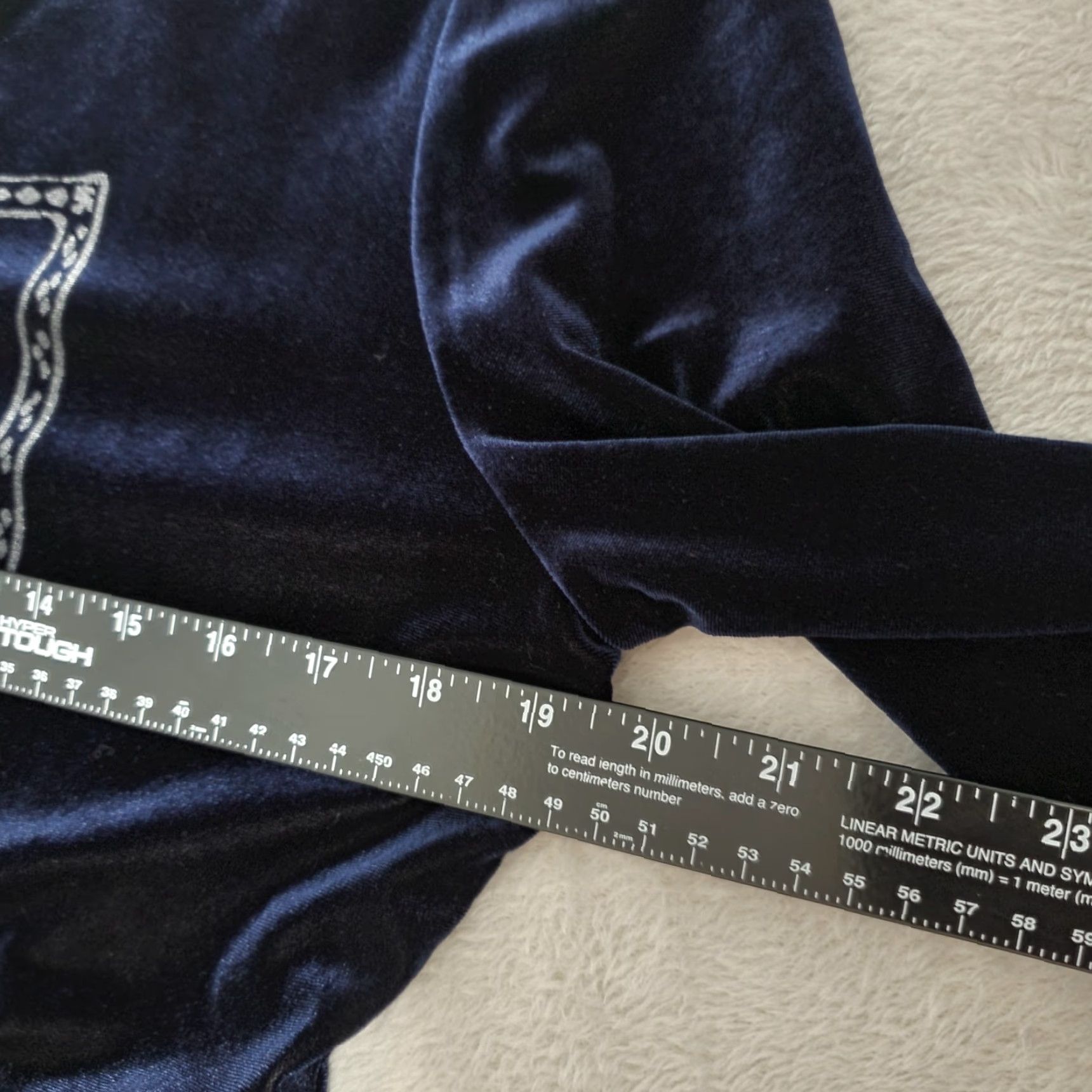 Vintage VINTAGE Nina Piccalino Velvet Maxi Dress Blue Long Sleeve Round Neck Empire Waist 12 Women Bohemian Nature Fall Winter Gently Pre-Owned Size XL / US 12-14 / IT 48-50 - 7 Thumbnail