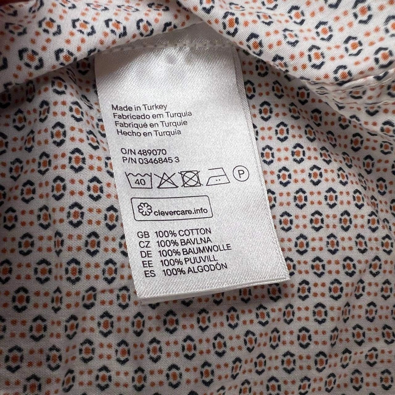 H&M H&M Premium Button Up Shirt L Cotton Men Slim Fit Printed Size US L / EU 52-54 / 3 - 6 Thumbnail