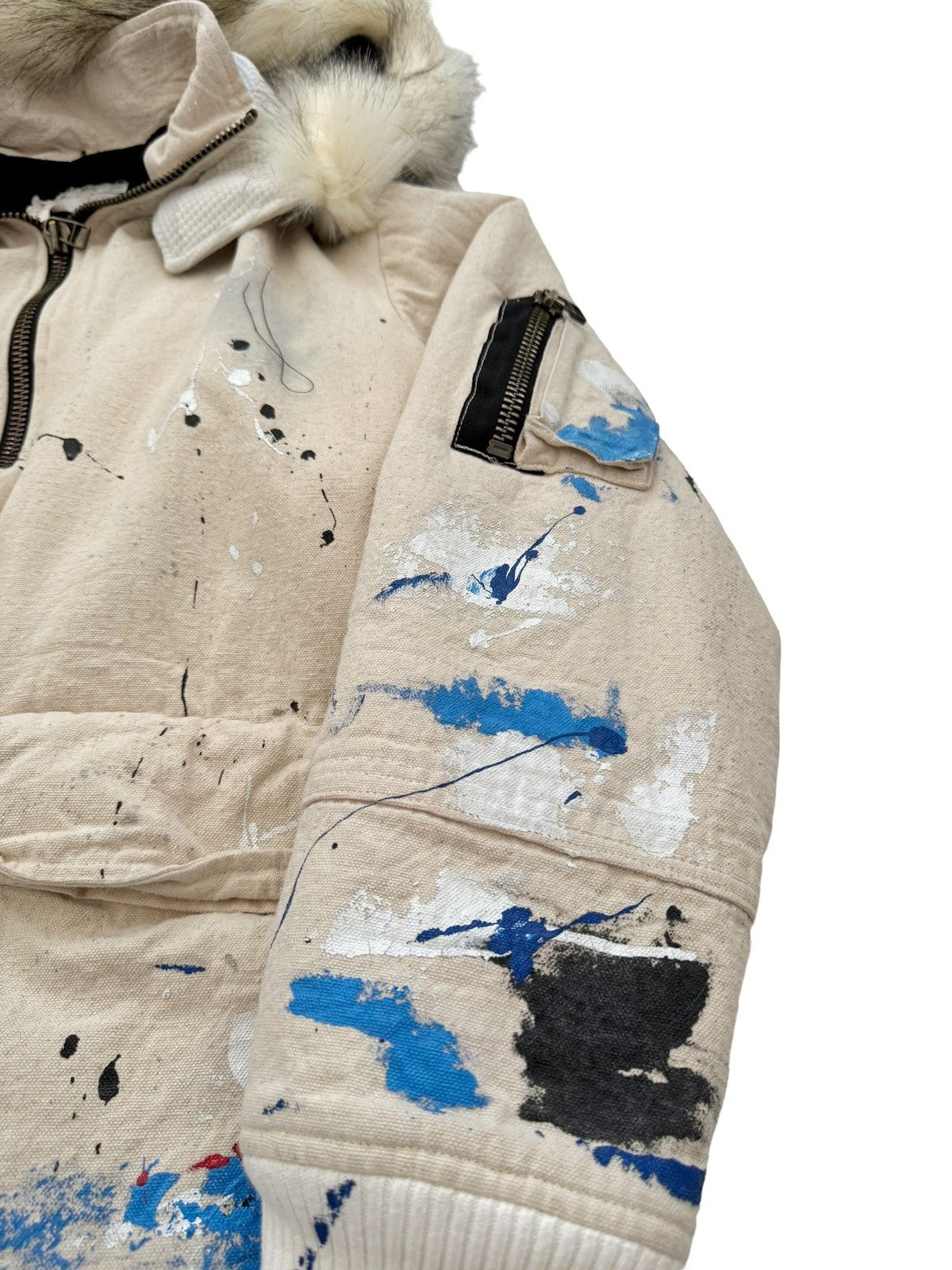 Greg Lauren Sz2 Sample Painted Puffer Canvas Parka Size US M / EU 48-50 / 2 - 2 Thumbnail