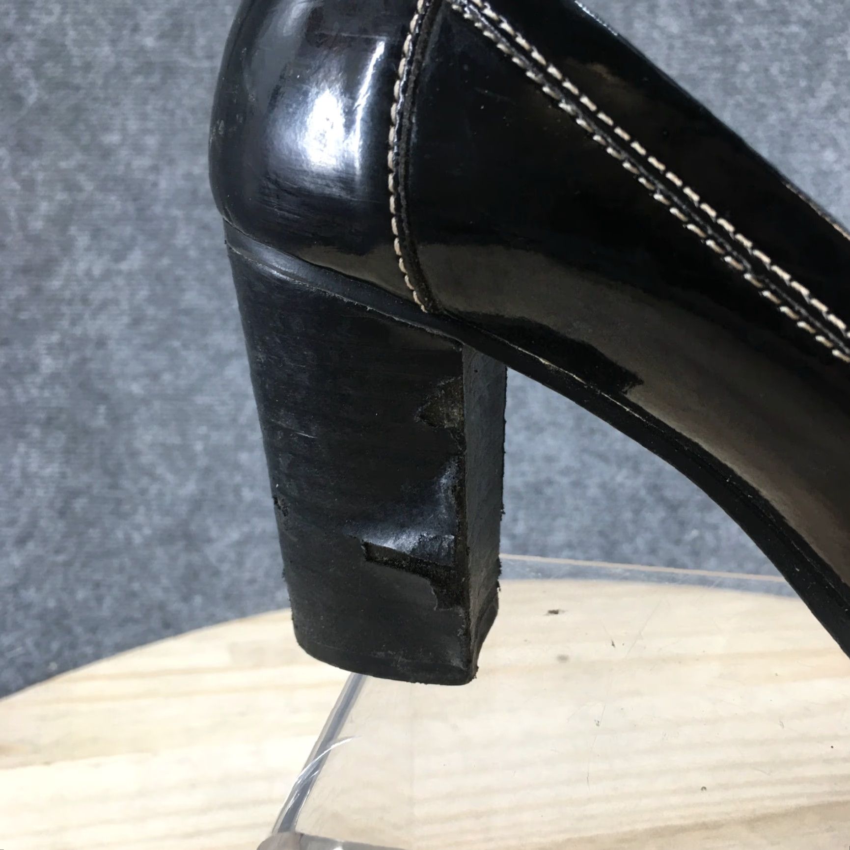 Vintage Bandolino Shoes Womens 7.5 M Dress Pump High Heels Slip On Black Faux Leather - Pump, Bandolino, Shoes, Womens, 7.5 M, Black, Faux Leather, High Heel Size M / US 6-8 / IT 42-44 - 6 Thumbnail