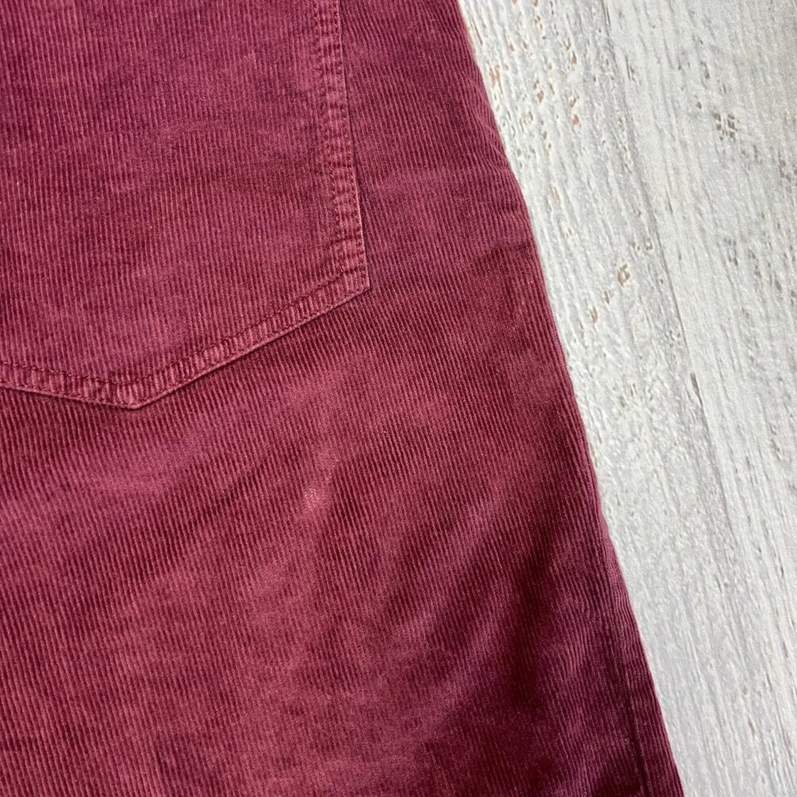 Faherty Faherty Stretch Cord Wide Leg Pants Maroon 33 Size 33" - 3 Thumbnail