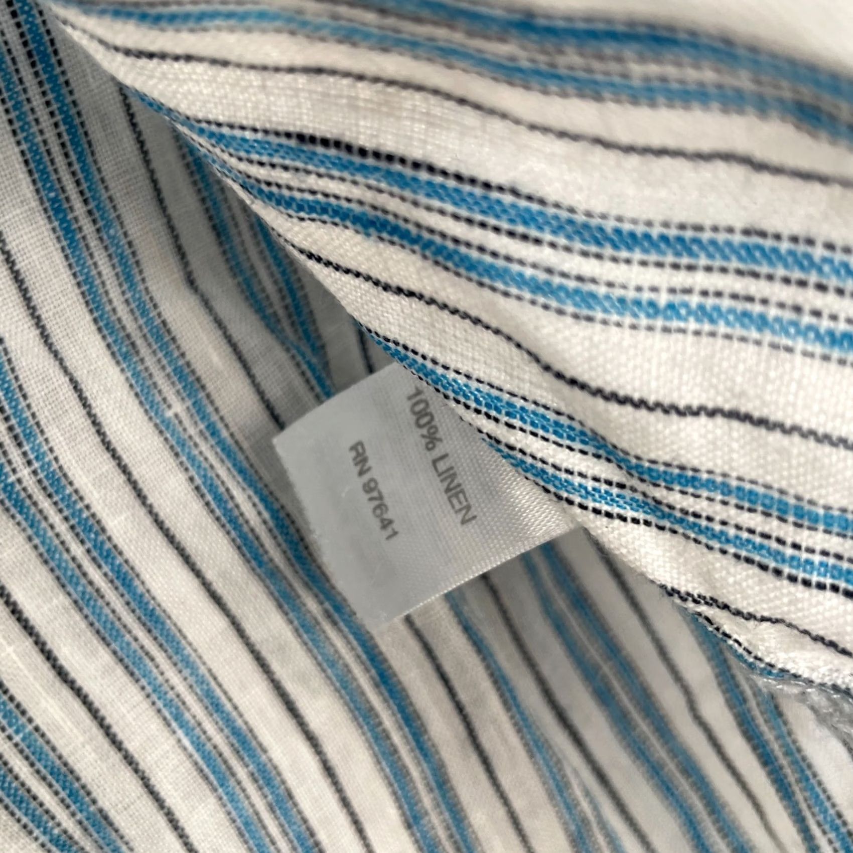J. Jill J Jill White Linen Popover Tunic Blouse Womens Medium Striped Love Lagenlook Size M / US 6-8 / IT 42-44 - 4 Thumbnail