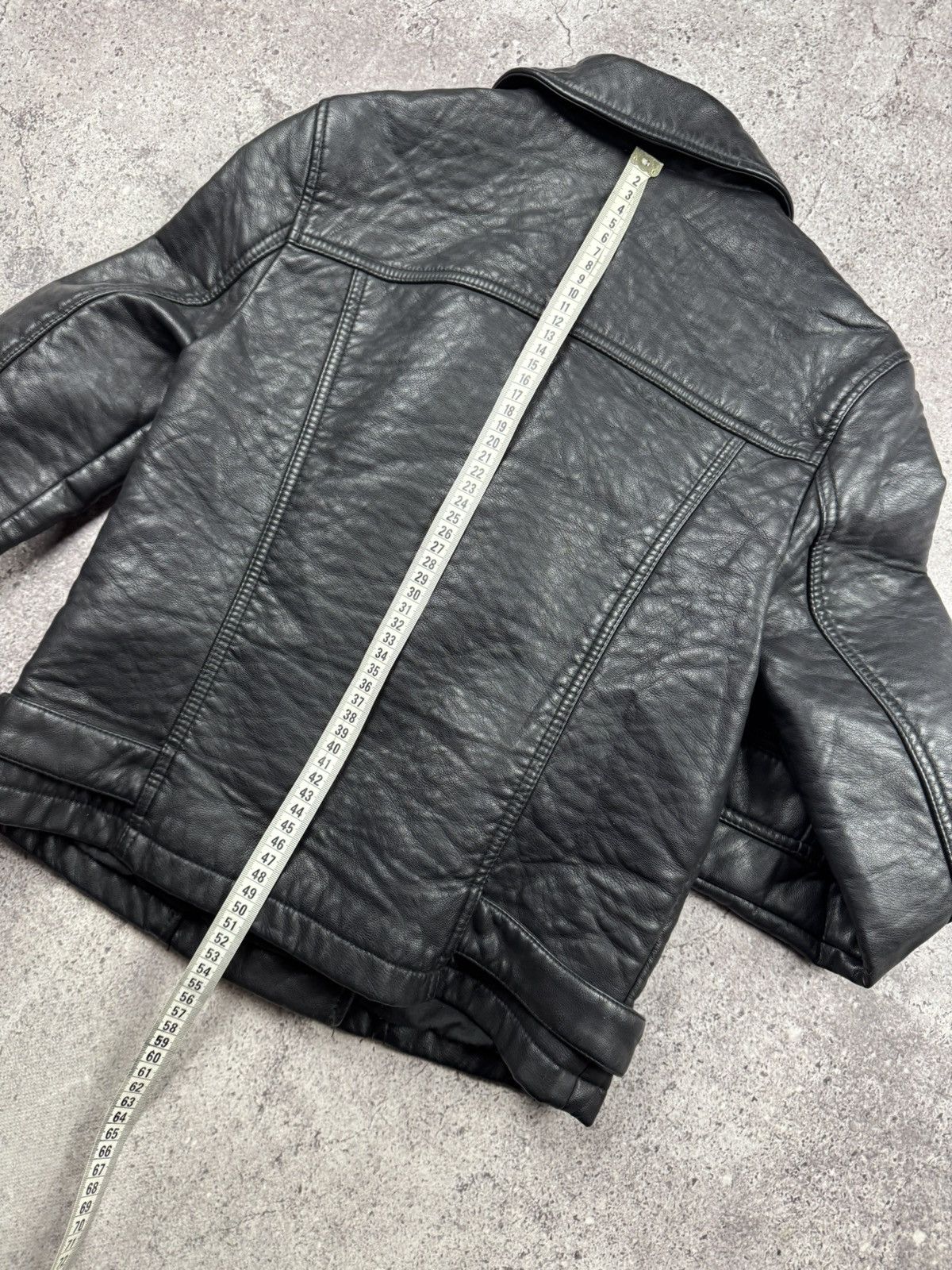 Japanese Brand Avant Garde Leather zip assymetrical Rick owens style jacket Size M / US 6-8 / IT 42-44 - 3 Thumbnail