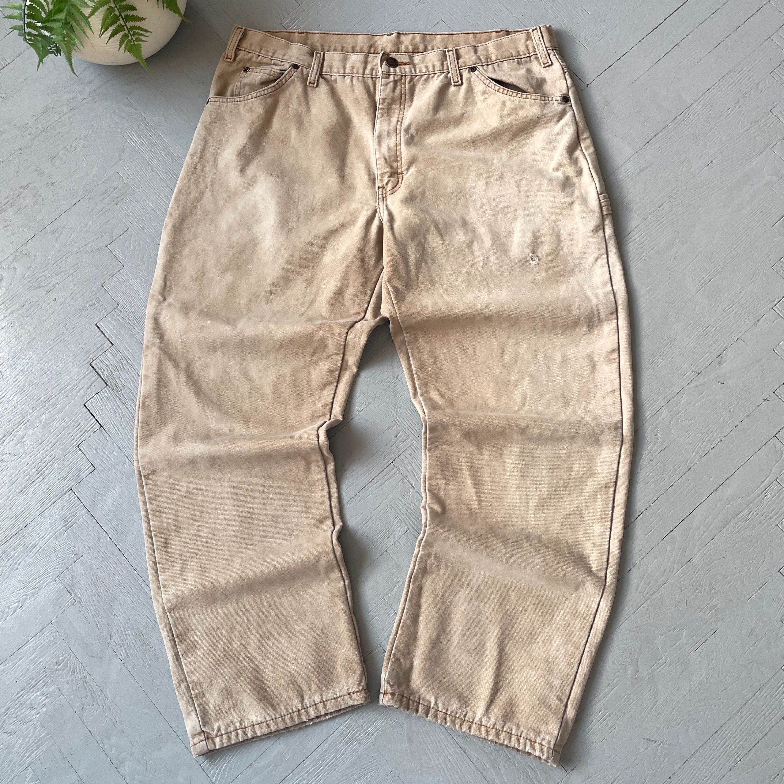 Dickies Vintage Dickies Plaid Lined Carpenter Denim Worlk Pants Size US 38 / EU 54 - 2 Thumbnail