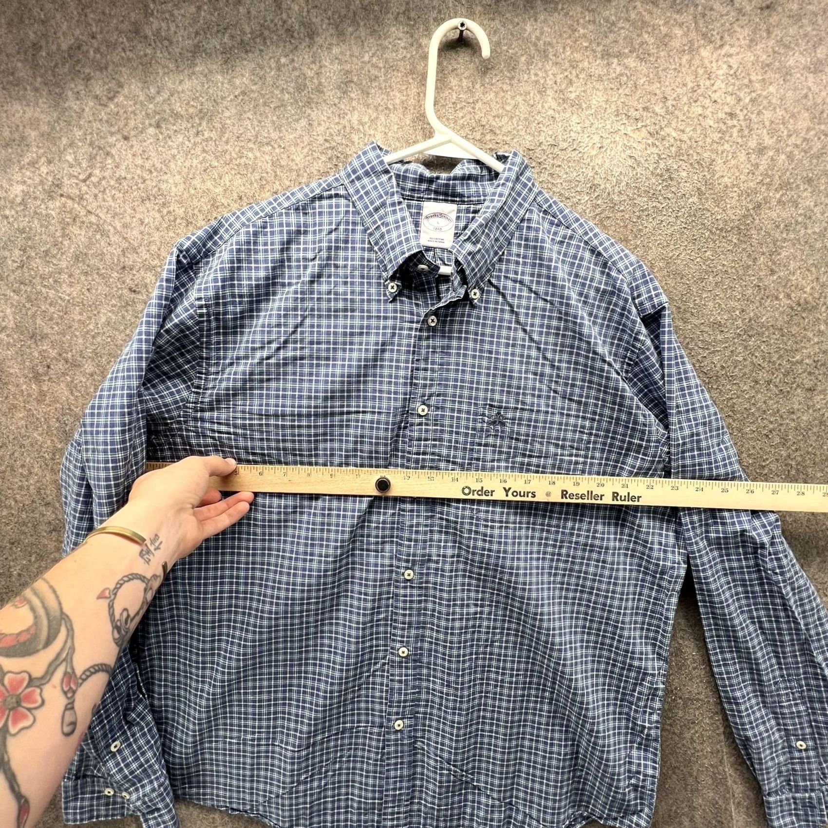 Brooks Brothers Brooks Brothers Shirt Mens Large Blue Check Long Sleeve Button Front Casual Size US L / EU 52-54 / 3 - 3 Thumbnail