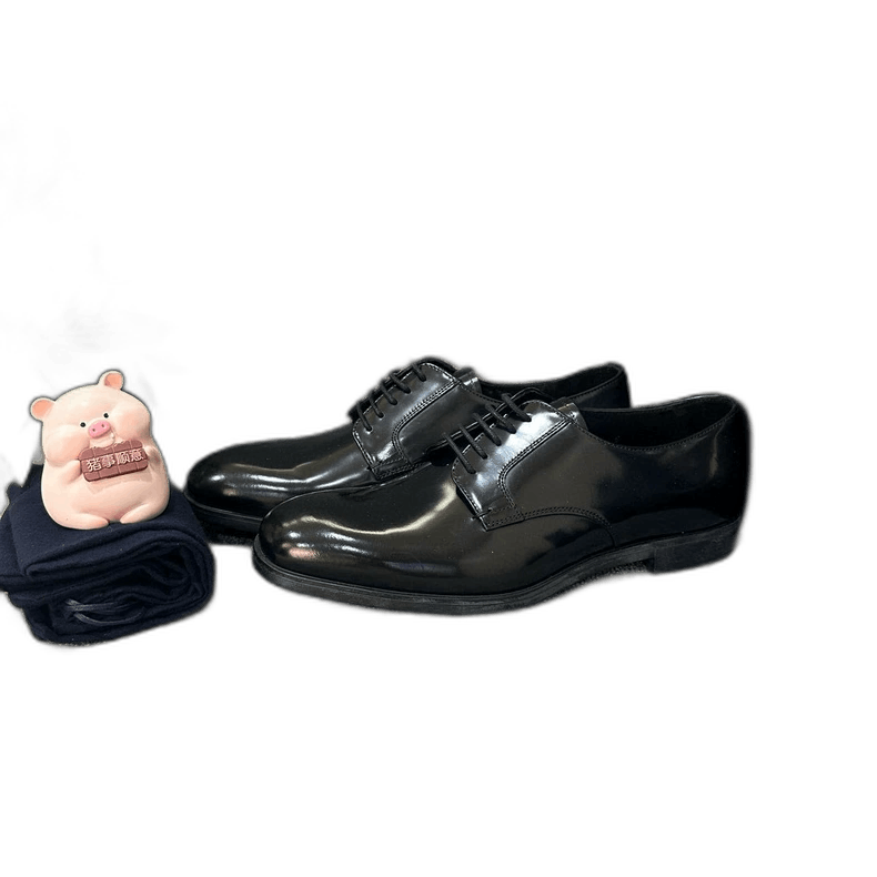Prada Leather Laceup Formal Shoes For Men-2506 in Black, Men's (Size 6.5)