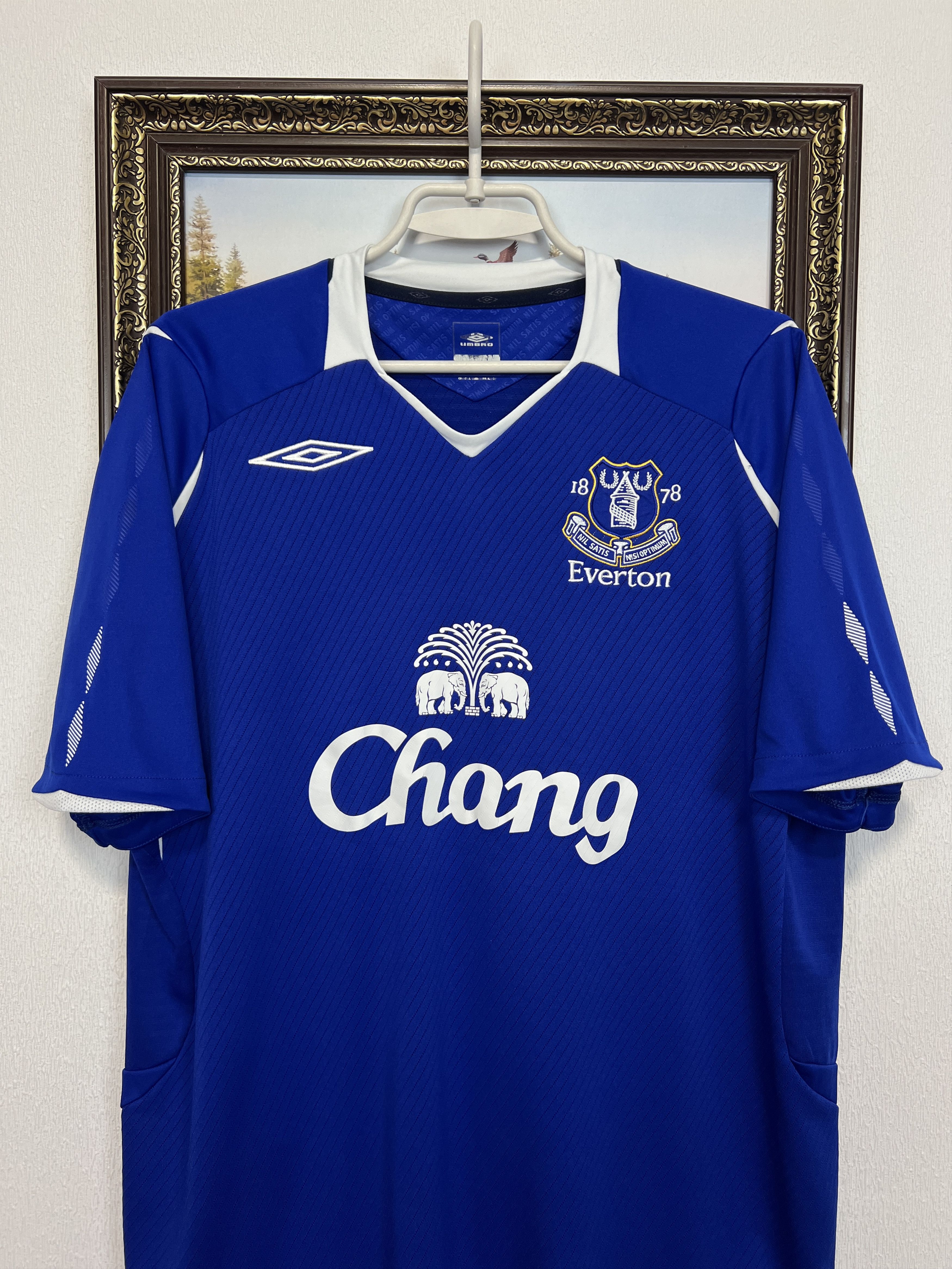Umbro Everton Home football shirt 2008 Soccer Blue Jersey Trikot Size US L / EU 52-54 / 3 - 2 Thumbnail