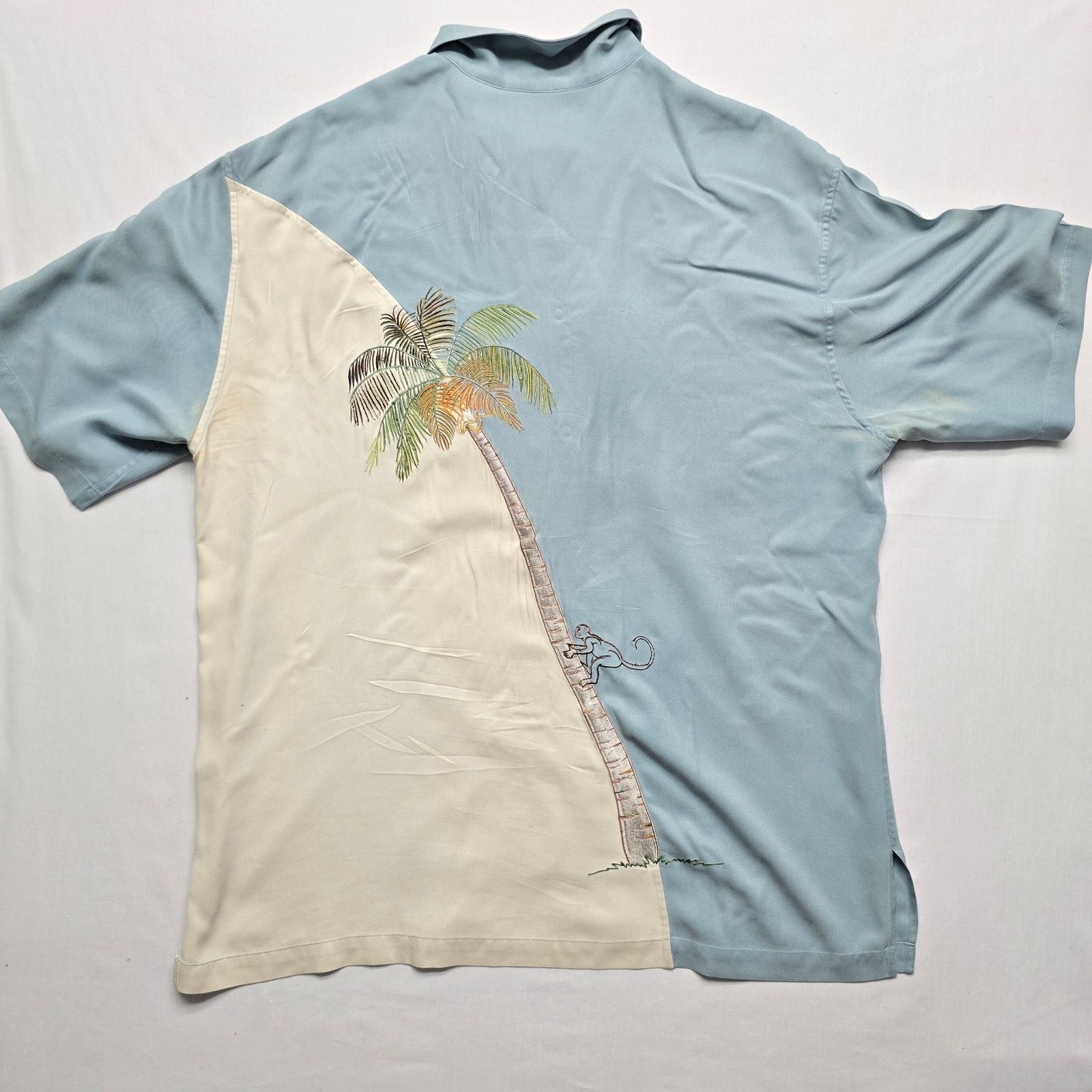 Vintage Tori Richard 100% Silk Blue XL Jazz Monkey Embroidery Shirt Size US XL / EU 56 / 4 - 1 Thumbnail