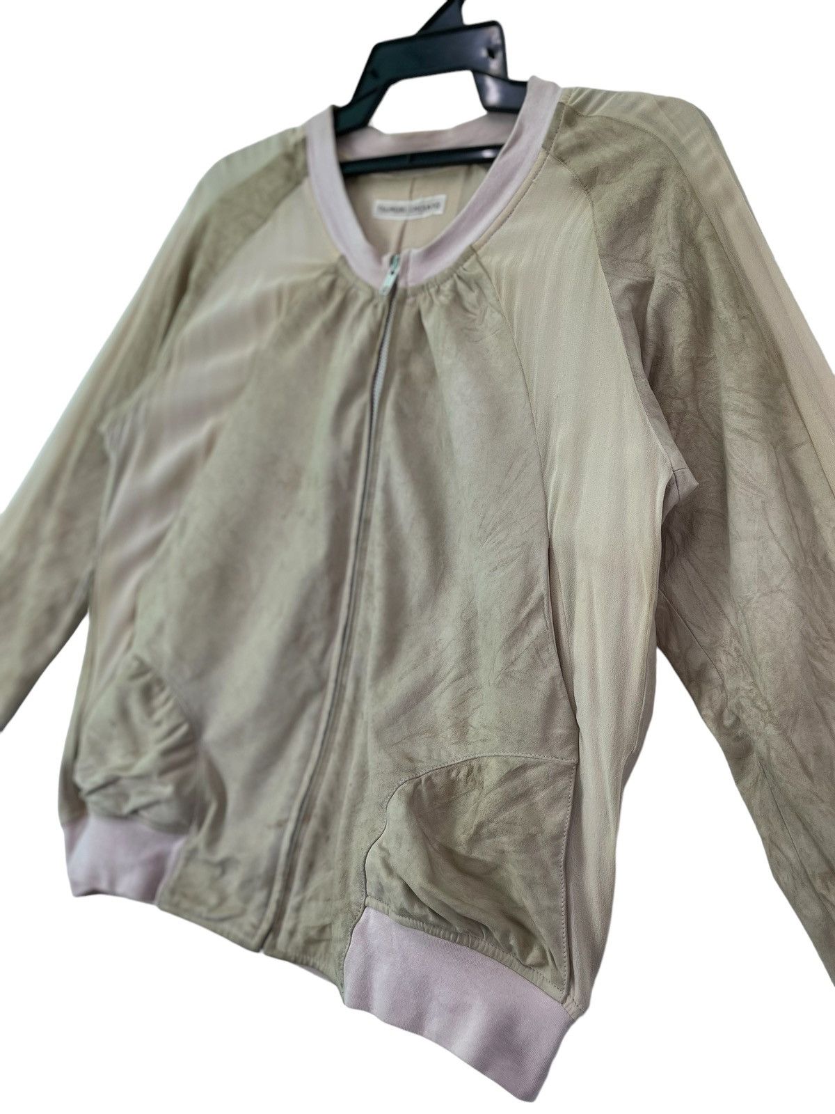 Issey Miyake × Tsumori Chisato Vtg 90s Tsumori Chisato sheepskin partly silk bomber jacket Size M / US 6-8 / IT 42-44 - 2 Thumbnail
