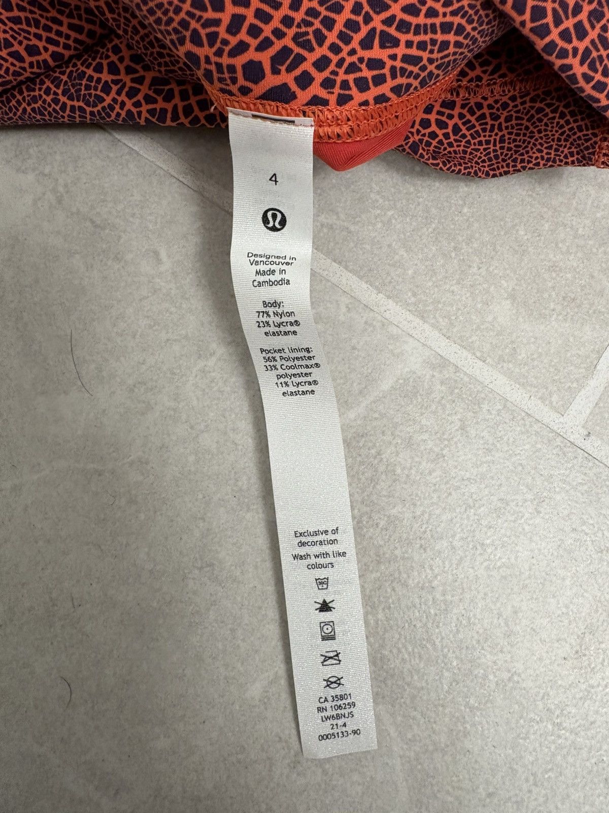 Lululemon Lululemon Wunder HR 23" Crackle Glaze Orange Larkspur Sz 4 Size 27" / US 4 / IT 40 - 10 Thumbnail