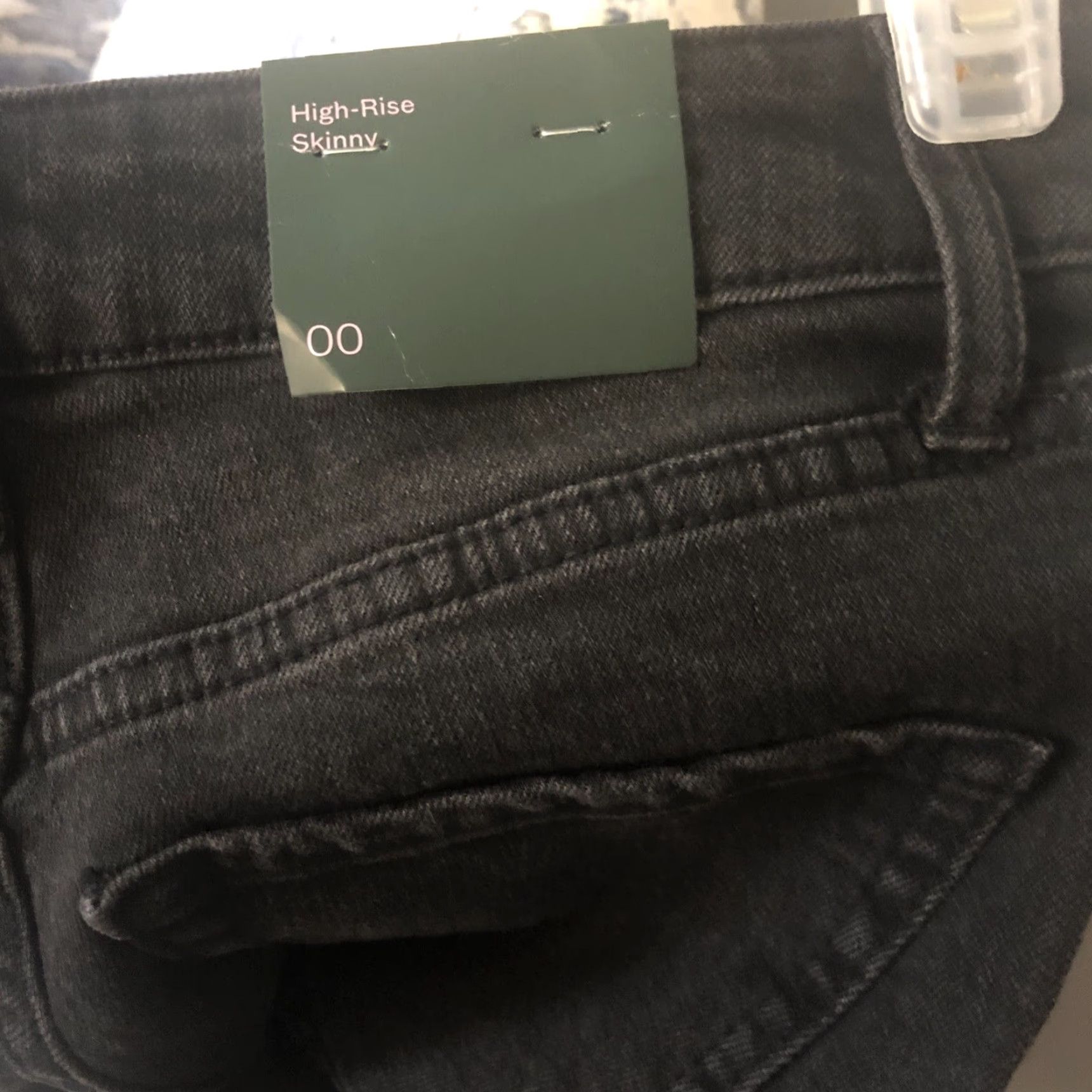 Vintage Wild Fable Jeans Skinny Women Black High Rise 00 Regular 5-Pocket Comfort Stretch Denim NWT Size 24" / US 00 / IT 34 - 4 Thumbnail