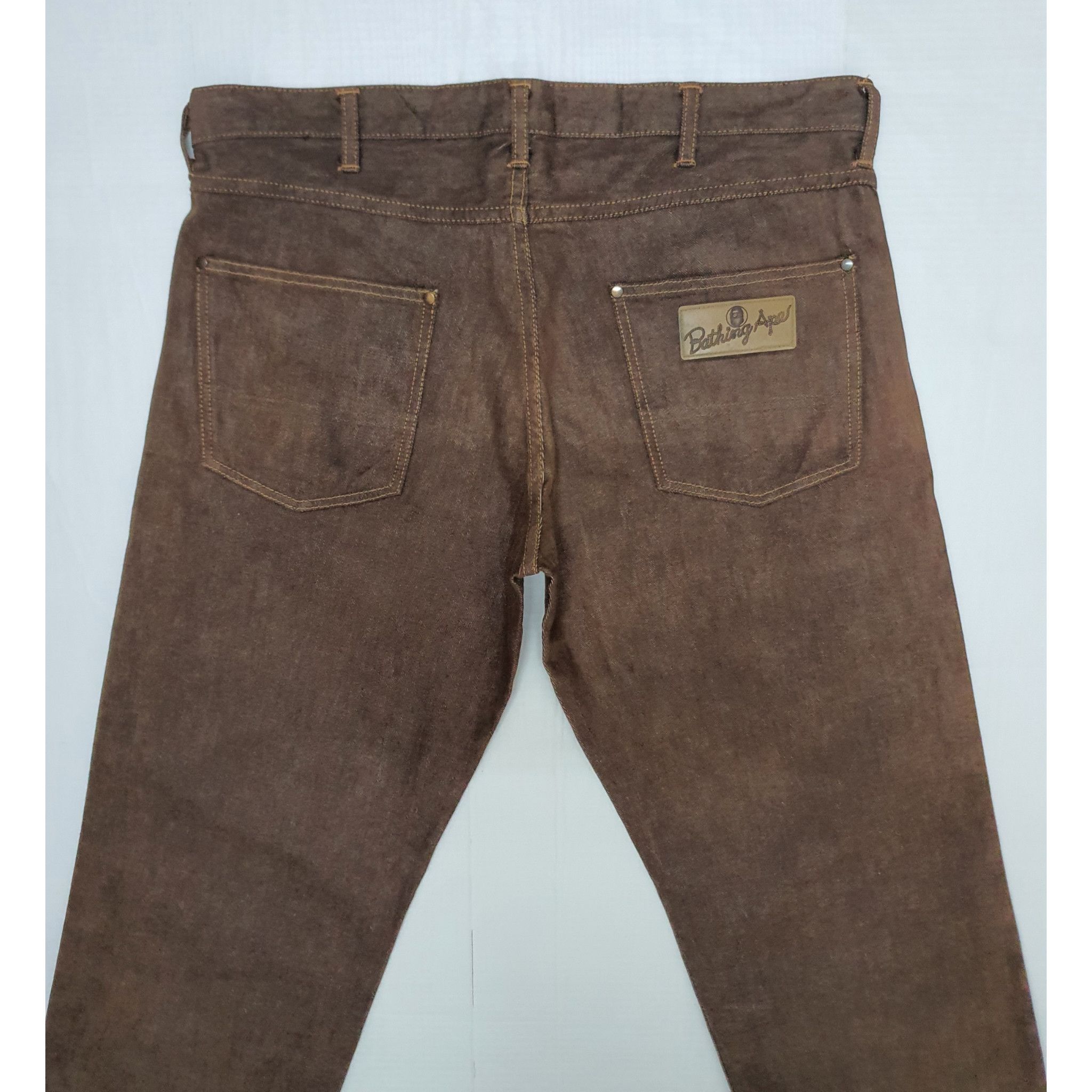 Bape Waist 36" Vintage Bathing Ape Brown Jeans, XL. (Original) Size US 36 / EU 52 - 1 Thumbnail