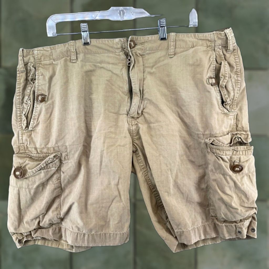Polo Ralph Lauren Polo Ralph Lauren Cargo Shorts Khaki Surplus Fit Mens 38 Beige Cotton Flat Front Pocket Logo Casual American Outdoor 90s (if applicable) Mens Size US M / EU 48-50 / 2 - 1 Thumbnail
