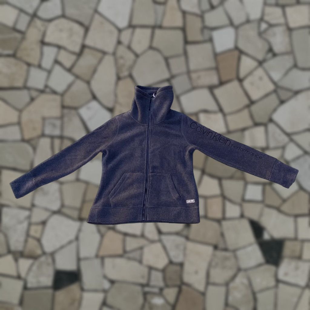 Calvin Klein Performance Women's Full Zip Jacket M Size - Gray Fleece ZIP Casual Jacket CK Performance Womens Full Zip Size M