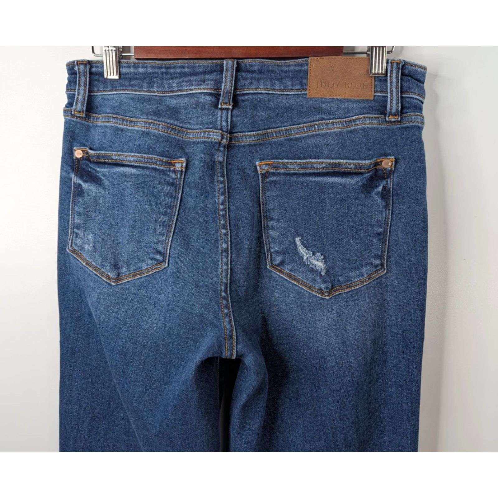 Vintage VINTAGE Judy Blue Dad Jeans Womens 29 Distressed Ripped Frayed Hem Denim Mood: Casual Blue Size 29" - 6 Thumbnail