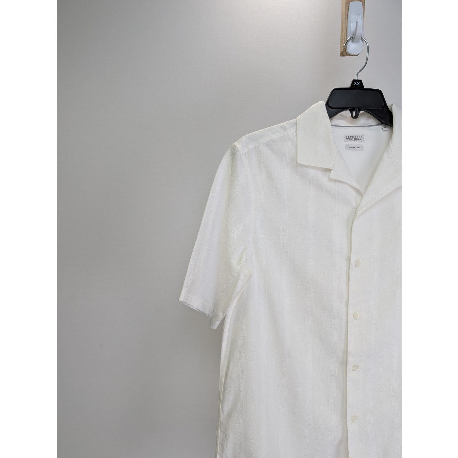 Brunello Cucinelli o1rshd1 Half Sleeve Button up Shirt in White Size US S / EU 44-46 / 1 - 4 Thumbnail