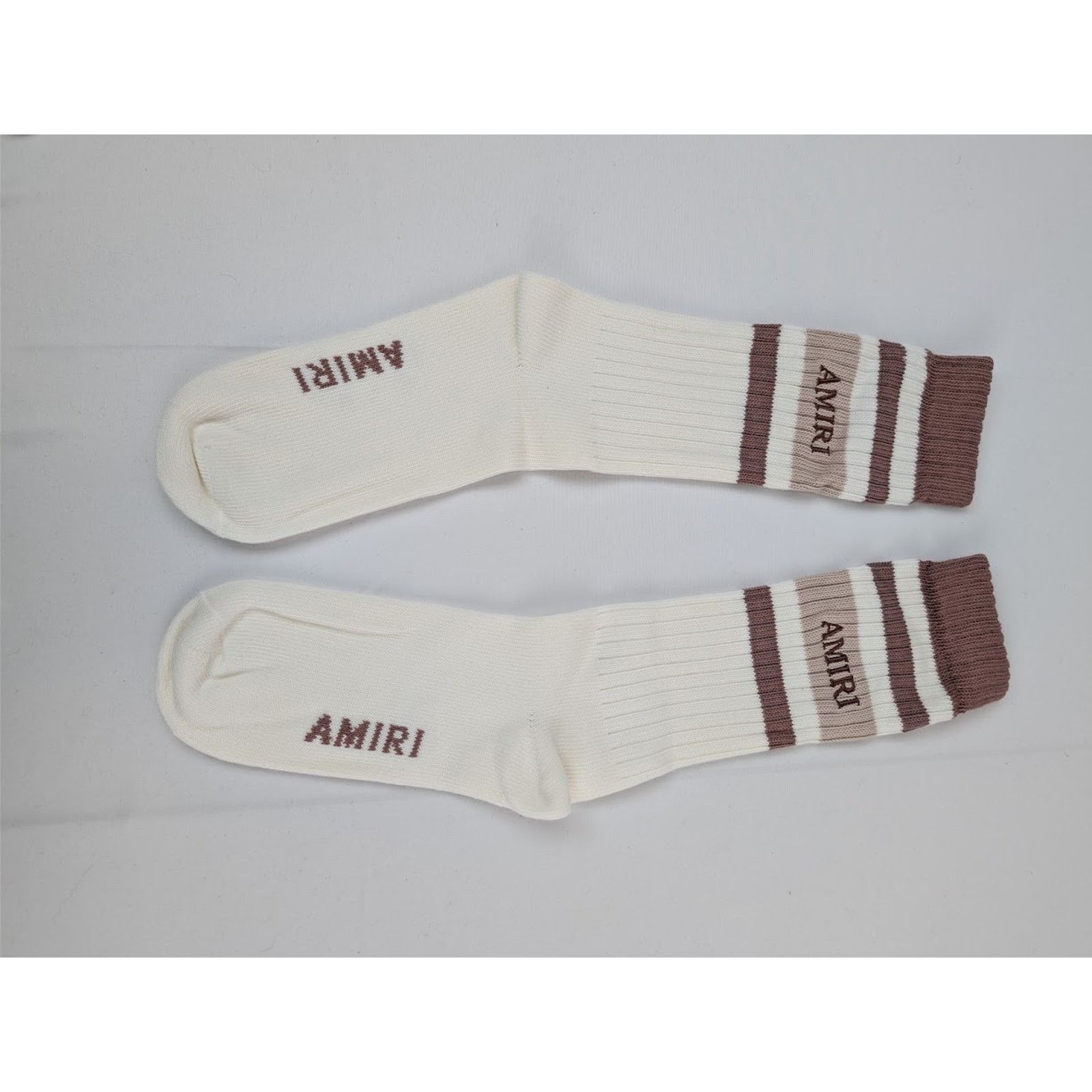 Amiri o1rshd1 Size: 45-46 / Stack Stripe Chunky Socks in Brown Size ONE SIZE - 8 Thumbnail