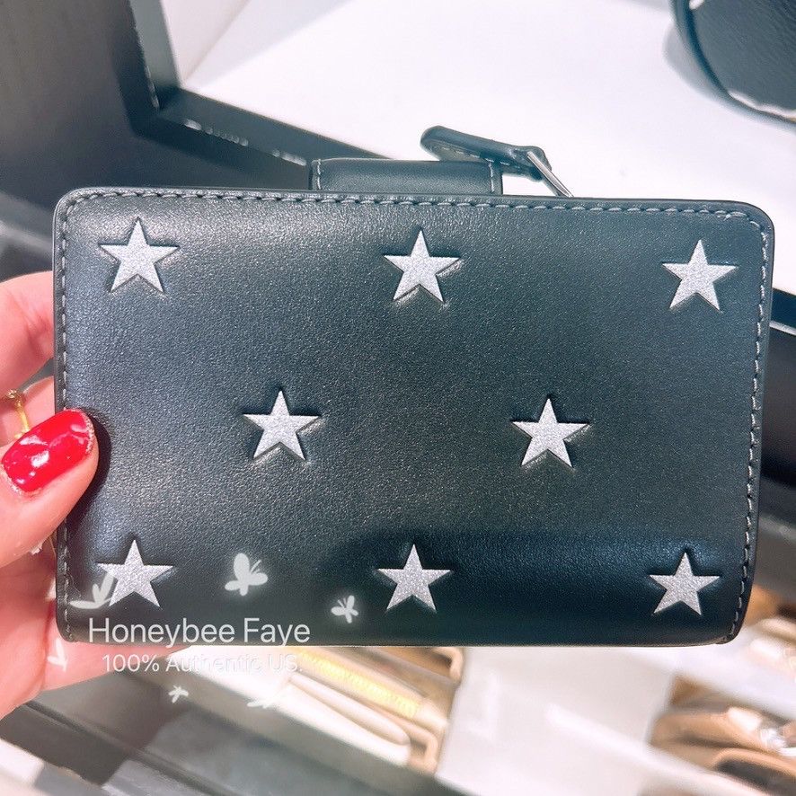 Coach Medium Corner Zip Wallet With Star Print CW530 Size ONE SIZE - 4 Thumbnail