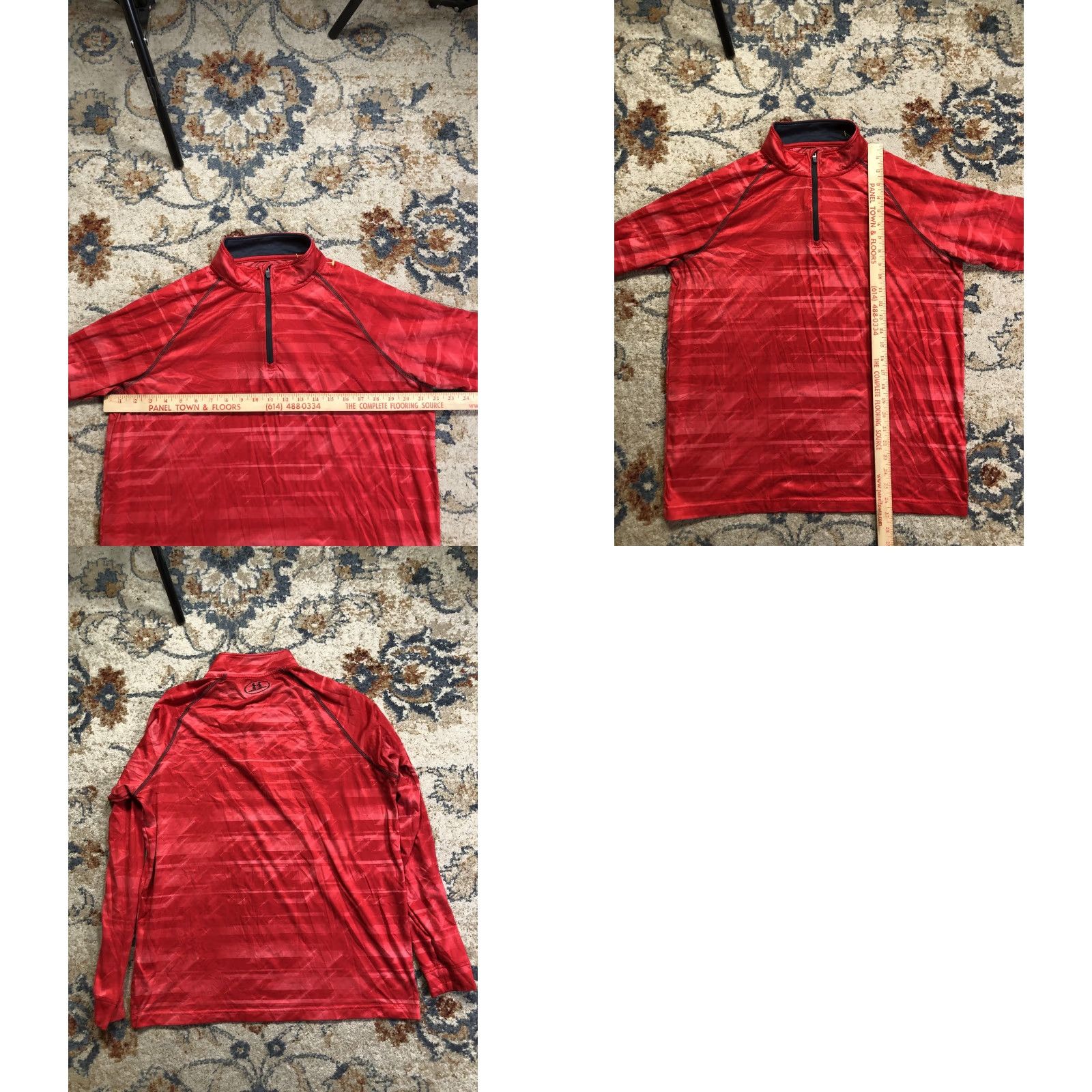 Under Armour Under Armour HeatGear Shirt Mens Large Red Quarter Zip Long Sleeve Raglan Mock Neck Size US L / EU 52-54 / 3 - 8 Thumbnail