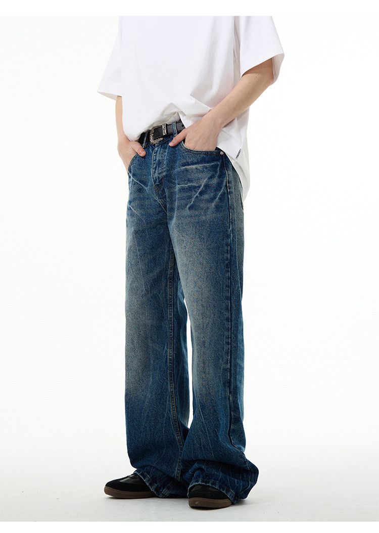 Japanese Brand × Jean American retro lightning pattern washed loose jeans Size US 32 / EU 48 - 4 Thumbnail