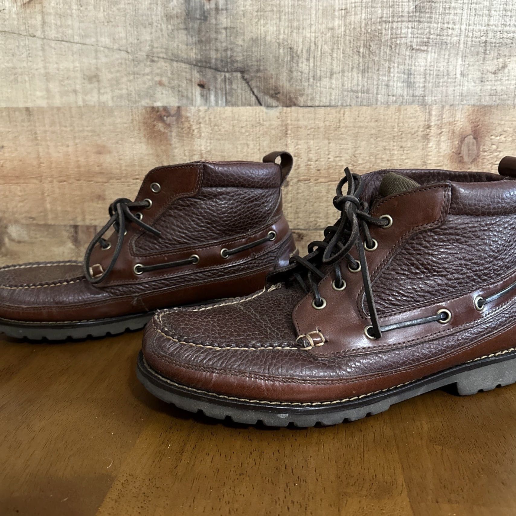 Vintage L.L. Bean East Point Men's Brown Leather Boots Size 10.5 D Boots Brown Leather East Point Men's RN71341 273824 Size US 11 / EU 44 - 5 Thumbnail