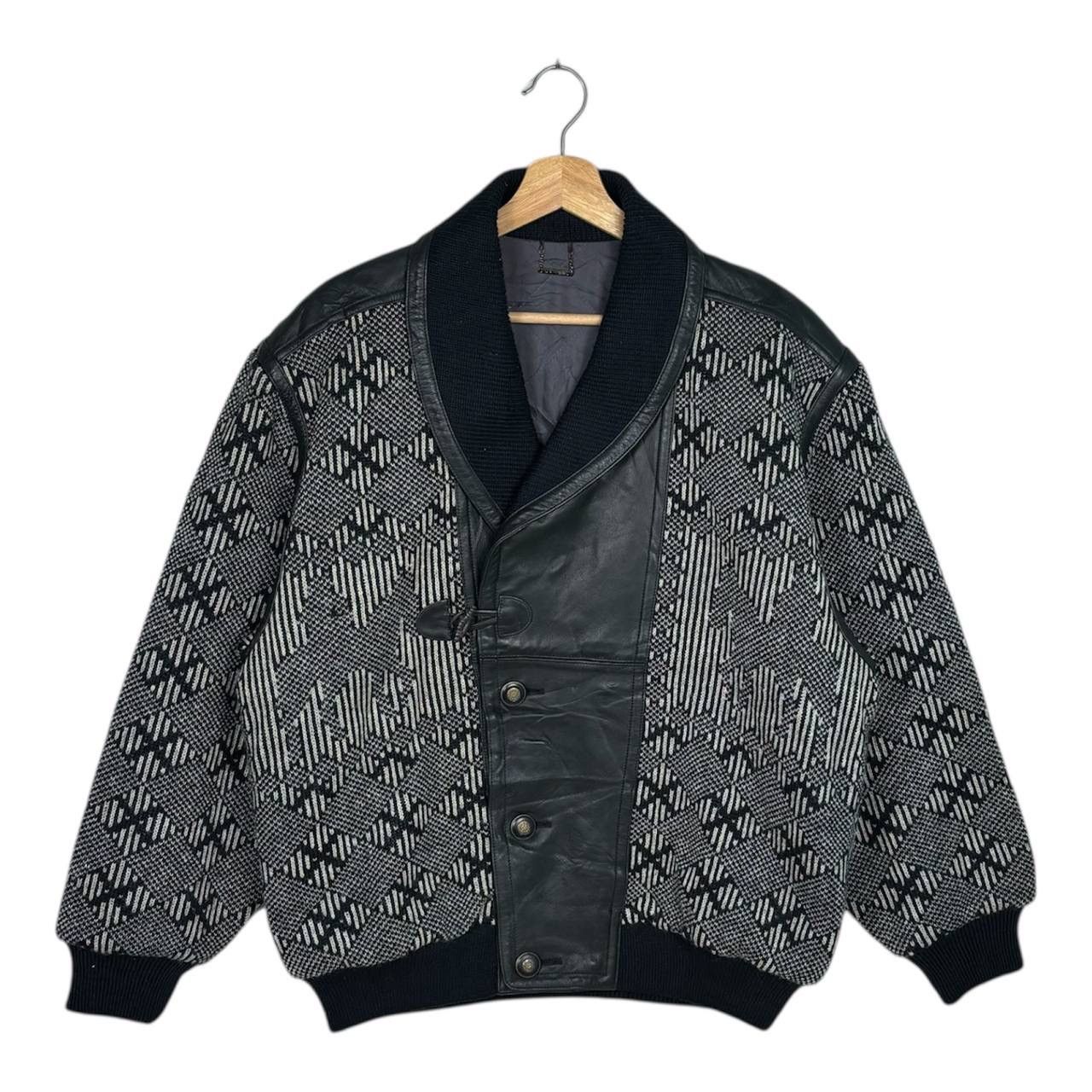 Lancel Vintage 80s Lancel Paris Geometric Bomber Jacket Size US L / EU 52-54 / 3 - 1 Thumbnail