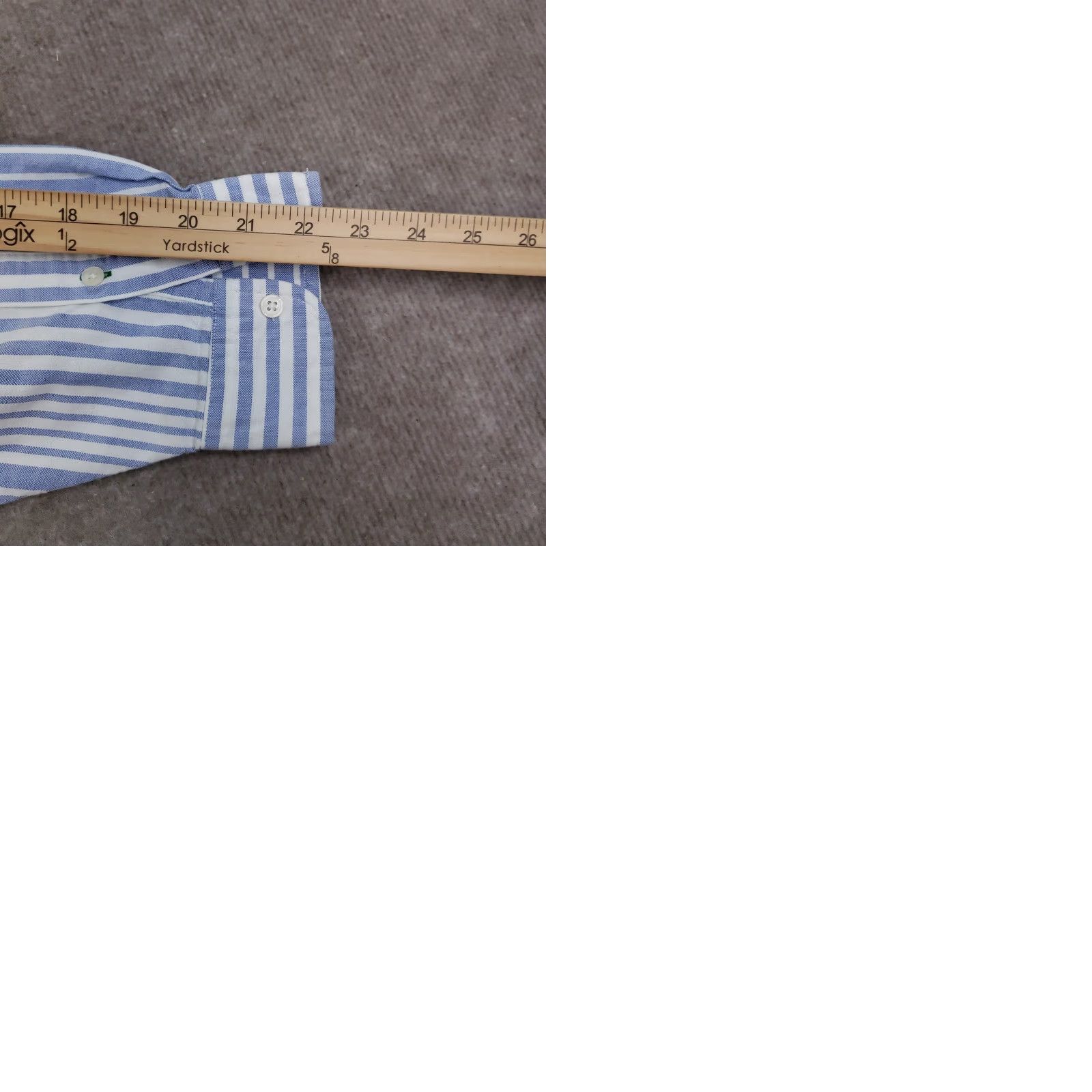 Tommy Hilfiger VINTAGE Tommy Hilfiger Shirt Mens Large Blue White Striped Button Up Crest Logo Cotton Size US L / EU 52-54 / 3 - 9 Thumbnail