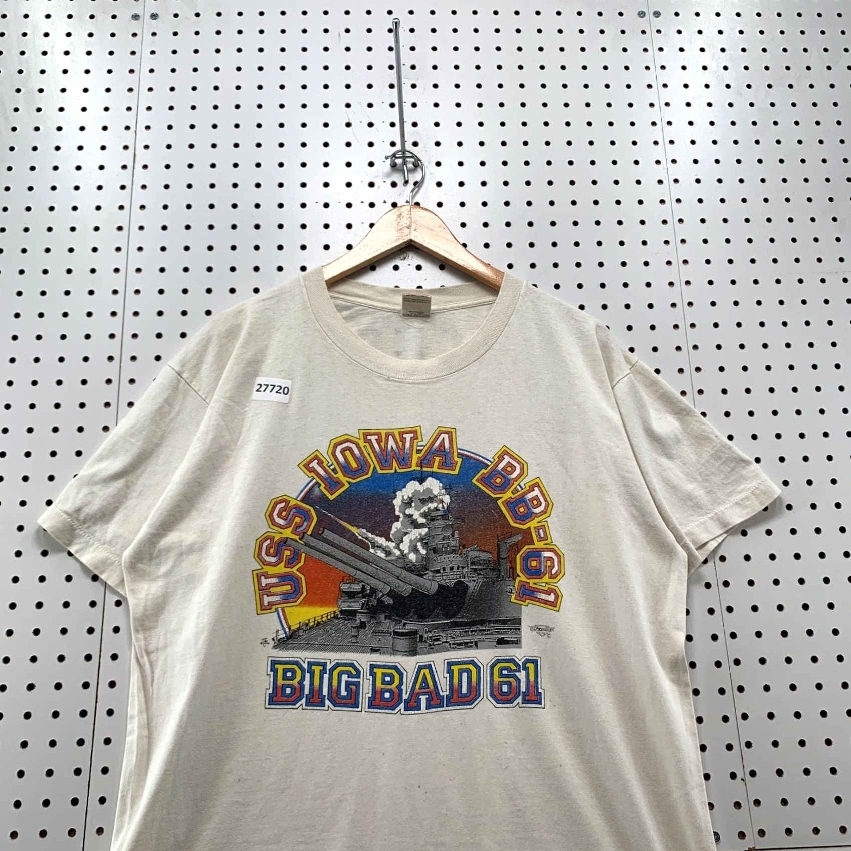 Fruit Of The Loom VINTAGE 80s USA Navy Shirt White Single Stitch USS IOWA BB 61 Large Fruit of the Loom T-Shirt Size US L / EU 52-54 / 3 - 2 Thumbnail