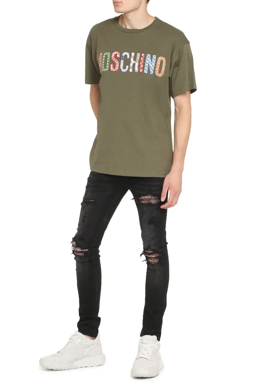 Moschino o1y0225 Logo T-Shirt in Military Green Size US S / EU 44-46 / 1 - 5 Thumbnail