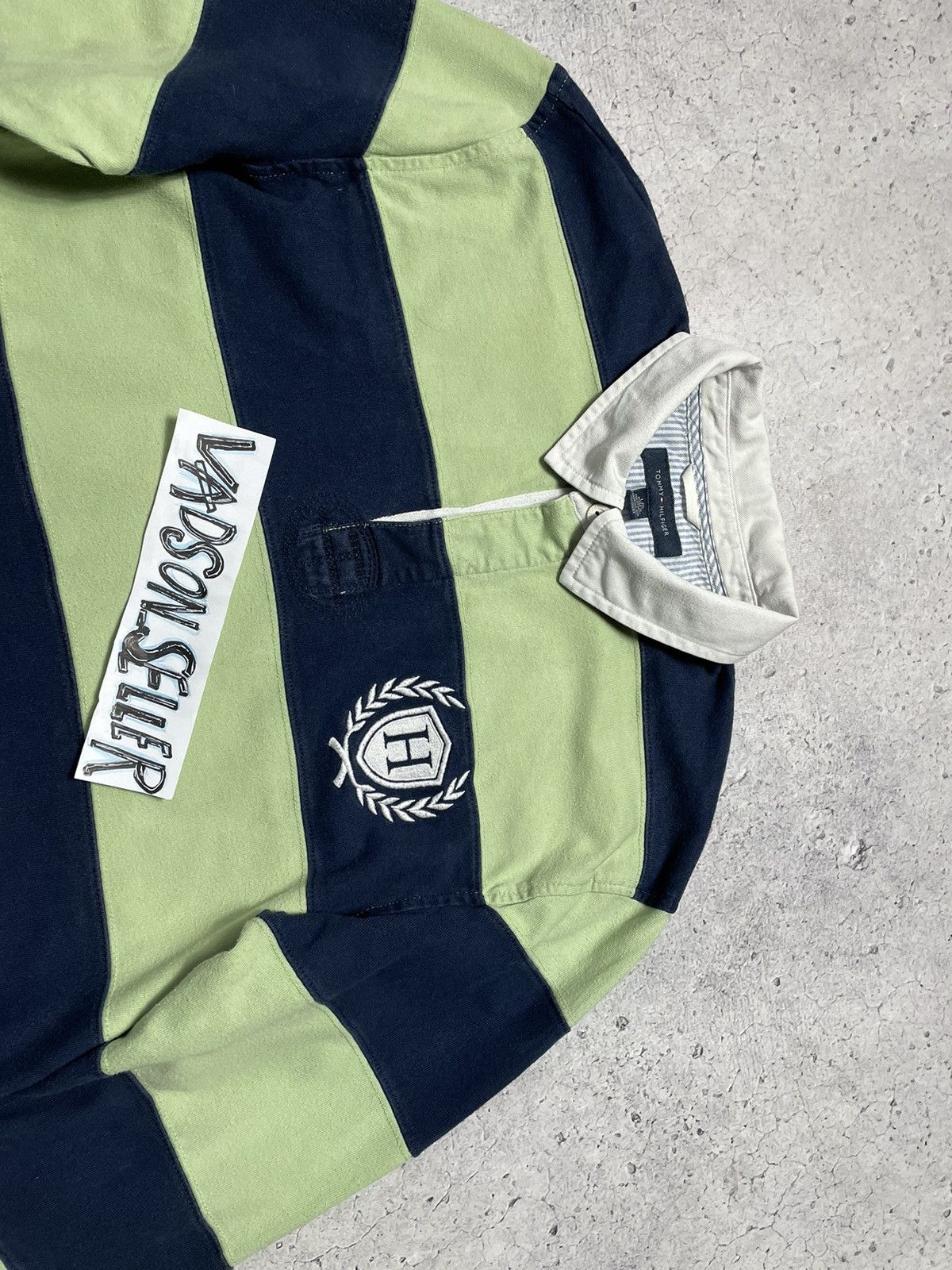 Tommy Hilfiger × Vintage Vintage 90s Tommy Hilfiger Striped Longsleeve Rugby Y2K #8 Size US L / EU 52-54 / 3 - 5 Thumbnail