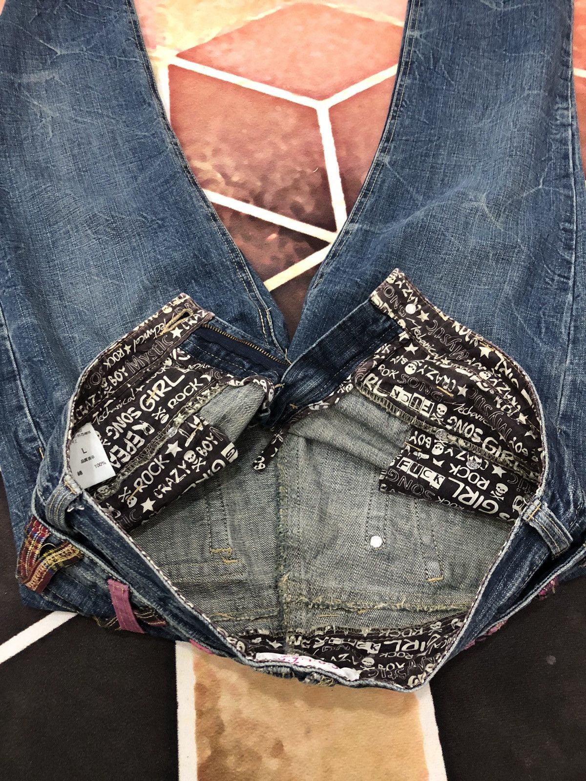 Japanese Brand × Seditionaries Vintage Colza Double Waist Distressed Faded Blue Jeans Size US 31 - 15 Thumbnail