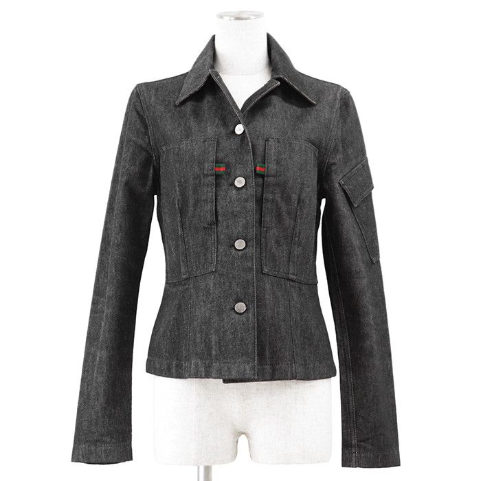 Gucci Gucci Gucci Black Denim Jacket Textile Outerwear DUTY FREE for USA Size ONE SIZE - 1 Thumbnail