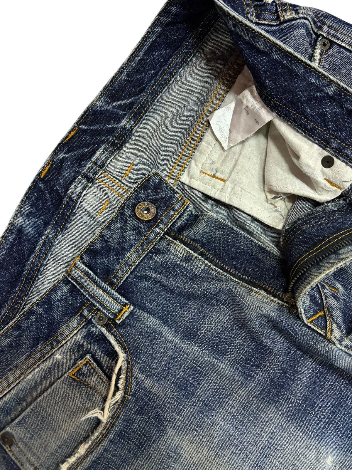 George × Japanese Brand George Japan Faded Indigo Distressed Jeans Size US 34 / EU 50 - 6 Thumbnail