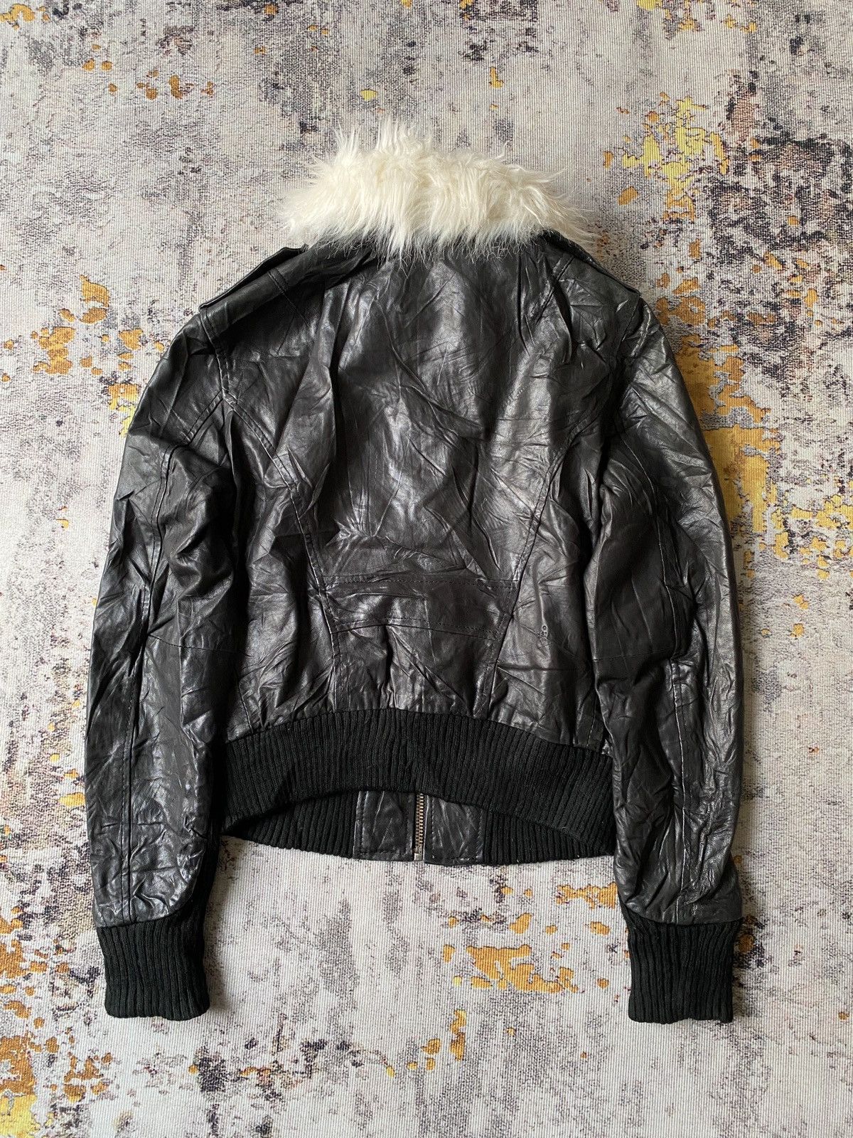 If Six Was Nine Goosecraft Multipocket Fur Black Leather Jacket Size US S / EU 44-46 / 1 - 12 Thumbnail