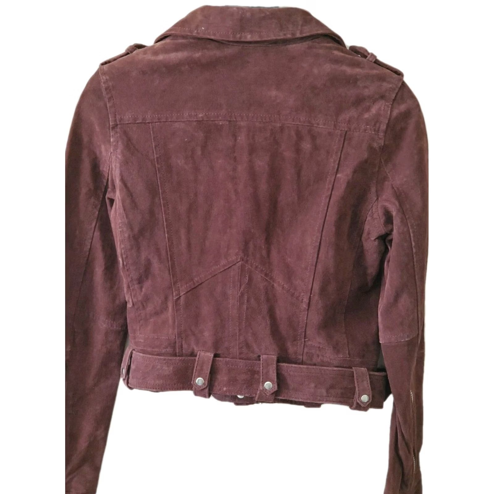 Vintage BlankNYC Suede Moto Jacket Women's Size XS Dark Plum Asymmetrical Zip New Size XS / US 0-2 / IT 36-38 - 3 Thumbnail