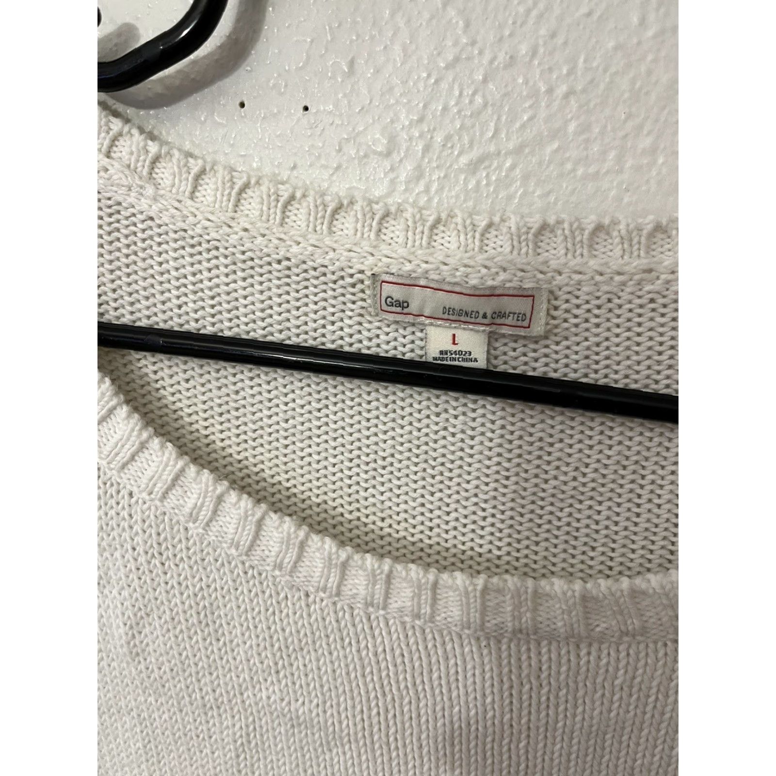 Gap VINTAGE Gap Womens Pullover Sweater Knit Top Casual Bohemian Open-Knit 3/4 Sleeve Cropped Size Large White Size L / US 10 / IT 46 - 3 Thumbnail
