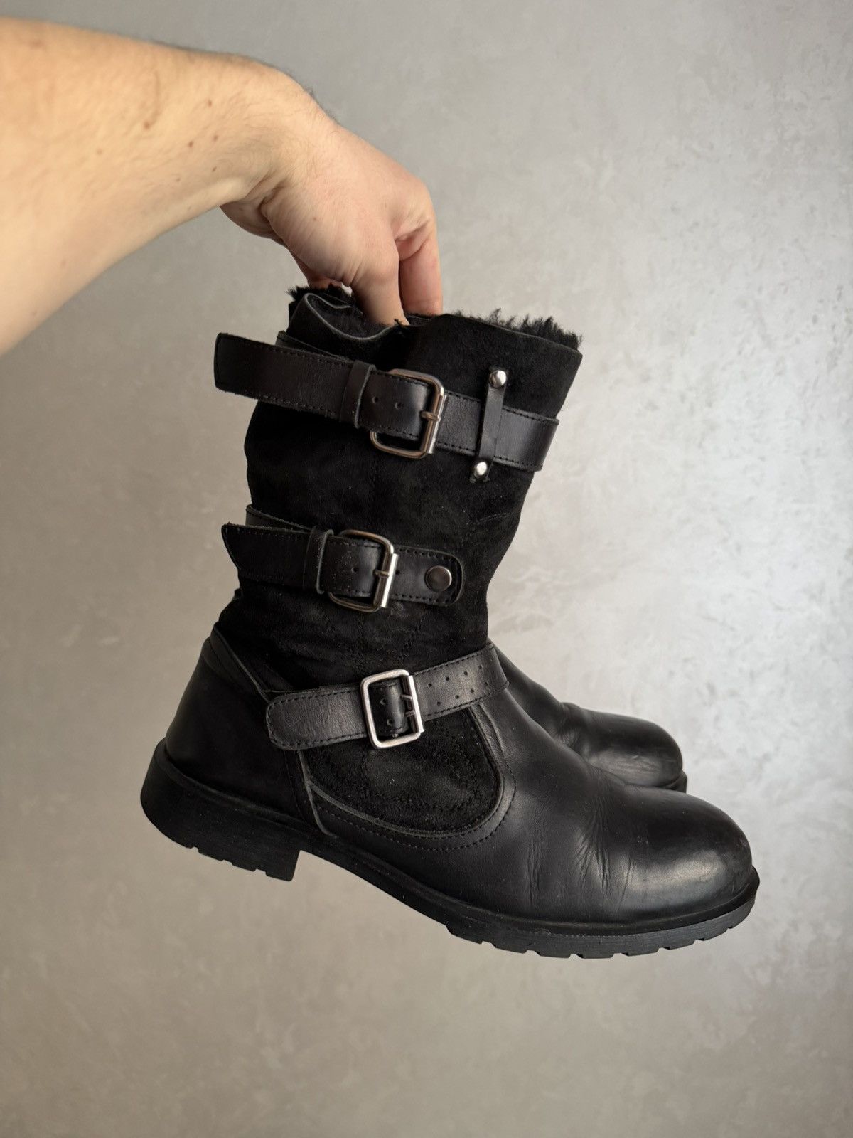 If Six Was Nine Artisan Black Harness High Guidi Vibe Leather Biker Boots Size US 9 / EU 42 - 3 Thumbnail