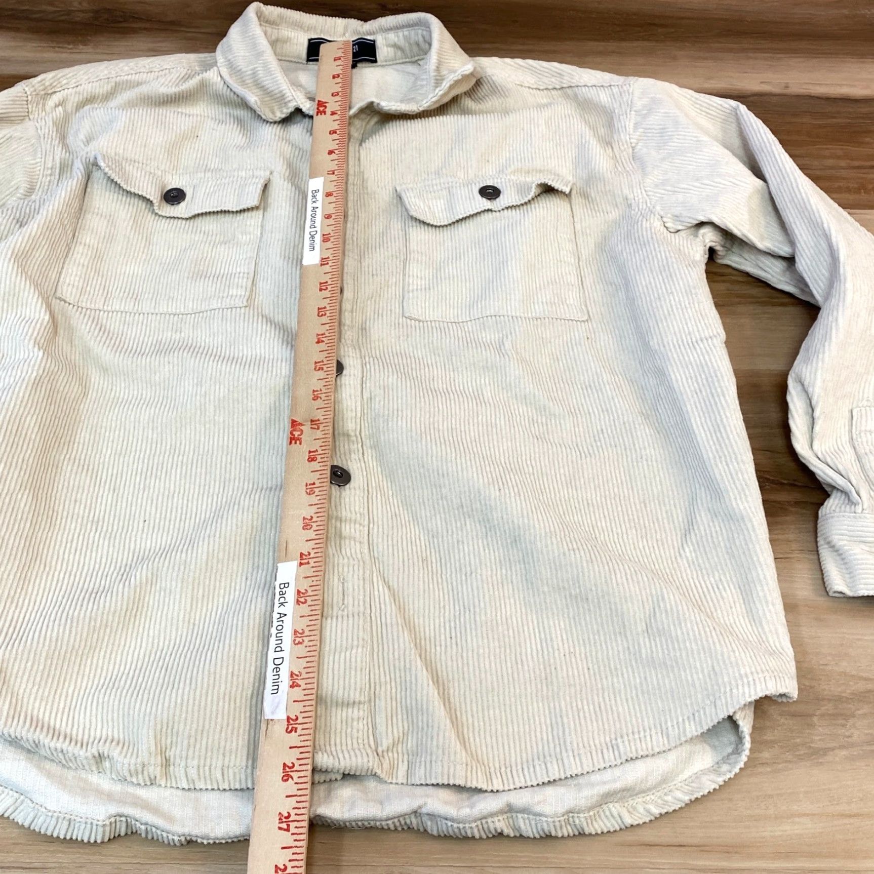 Forever 21 Forever 21 Corduroy Button Down Work Shirt Mens Medium Long Sleeve Beige Size US M / EU 48-50 / 2 - 4 Thumbnail