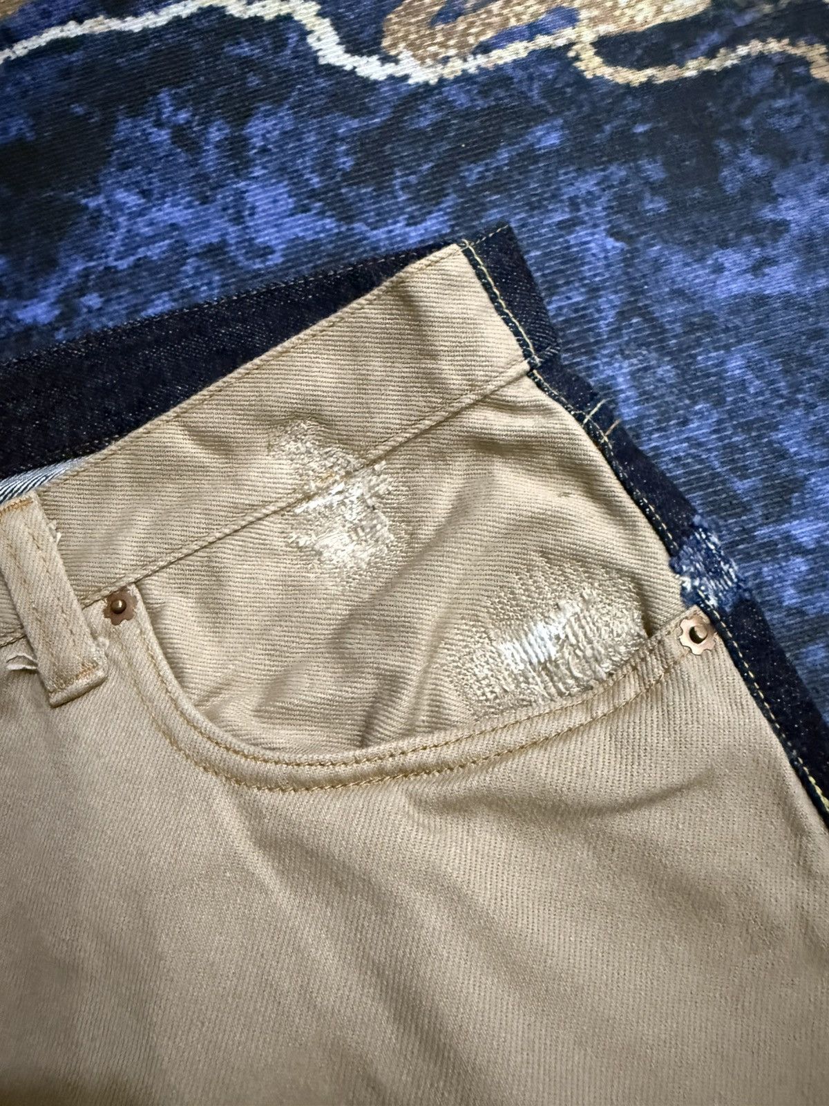 KOJIMA GENES KOJIMA GENES TWO TONES DISTRESSED JEANS Size US 41 - 11 Thumbnail