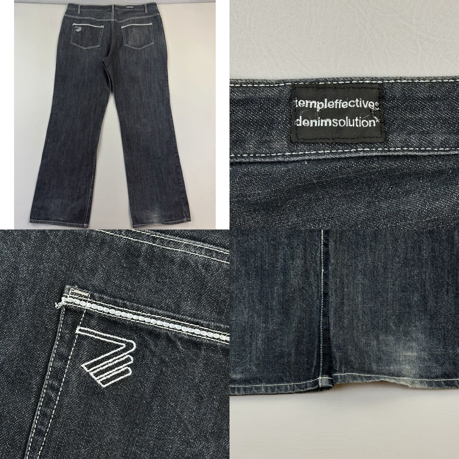 Templa VINTAGE Temple Jeans Mens 40x34 Dark Wash Wide Leg Baggy Hip Hop Button Fly Y2K Jeans Size US 40 / EU 56 - 9 Thumbnail