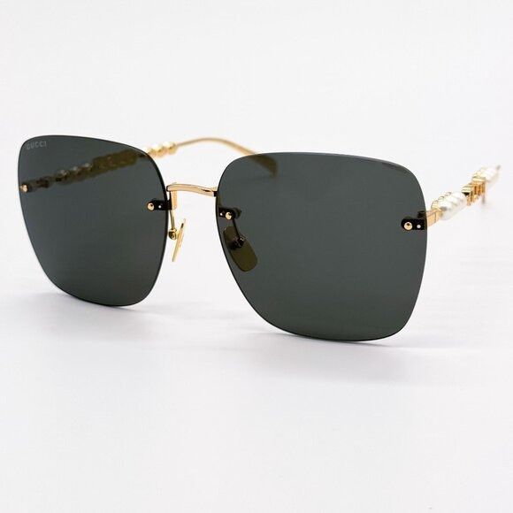 Gucci NEW GUCCI GG1923SA 001 SUNGLASSES GOLD GREY WOMEN EYEWEAR Size ONE SIZE - 5 Thumbnail